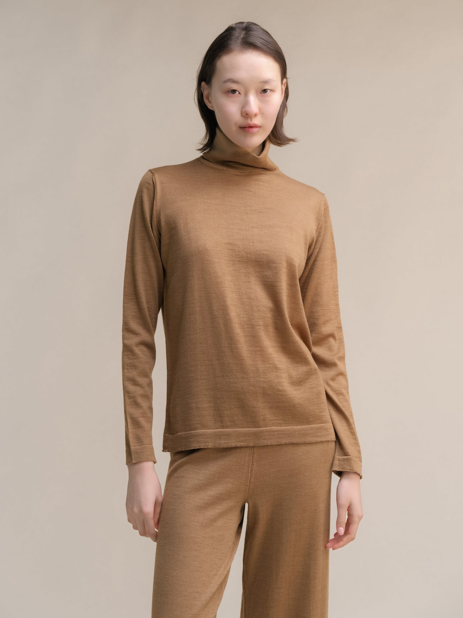 Extra Fine Merino Wool Turtleneck with Straight Sleeve-9