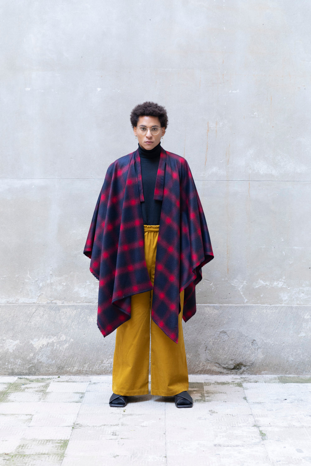 Recycled Wool Midi Cape-1