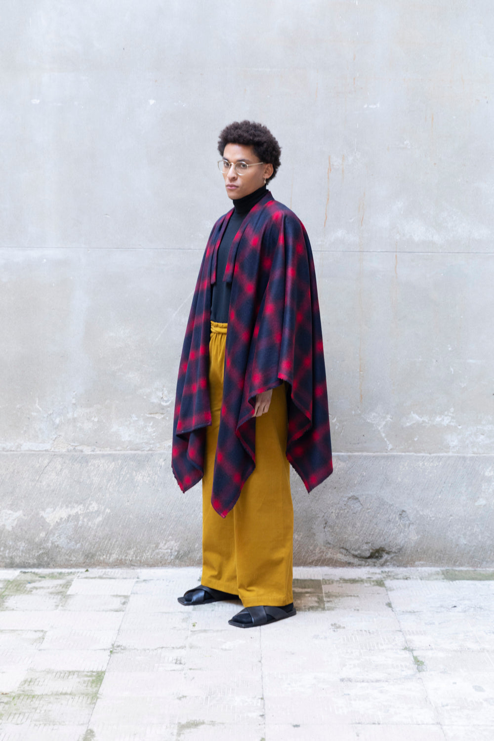 Recycled Wool Midi Cape-6