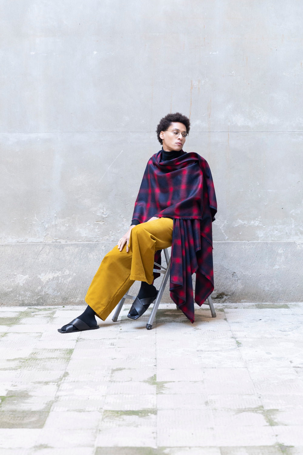 Recycled Wool Midi Cape-3