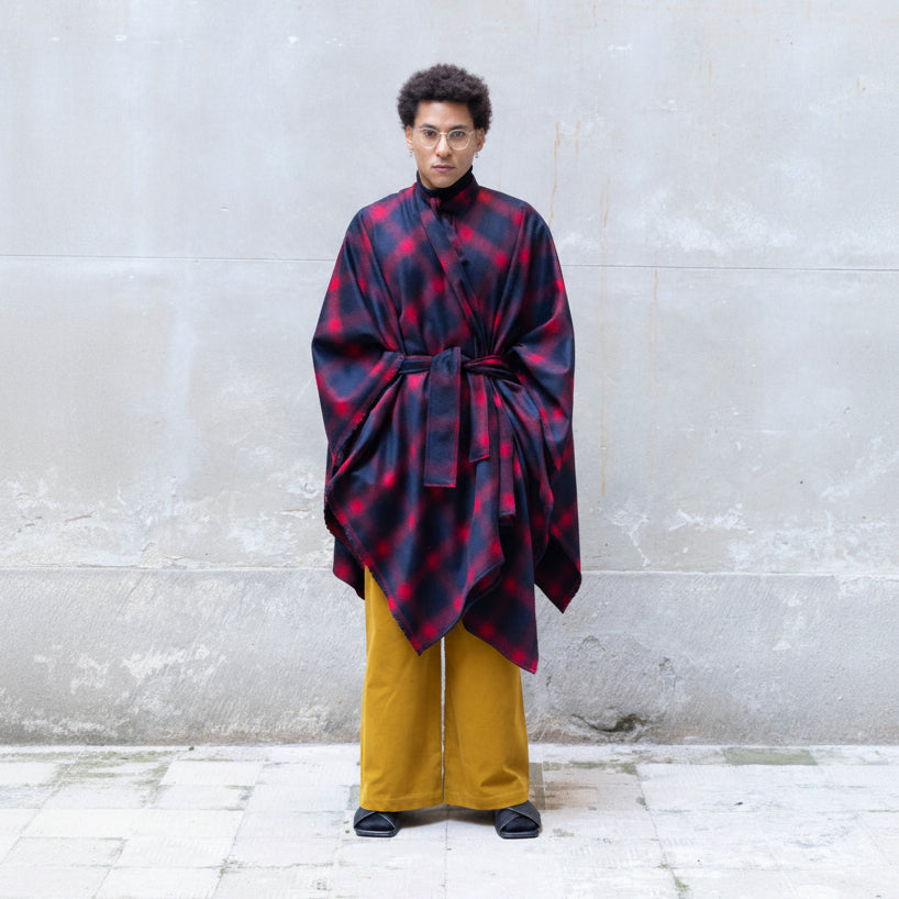 Recycled Wool Midi Cape-0