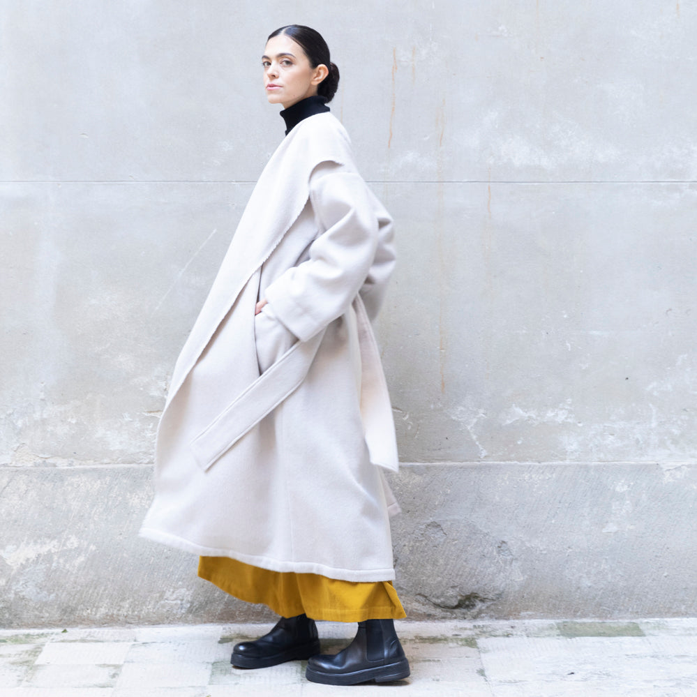 Recycled Wool Long Overcoat