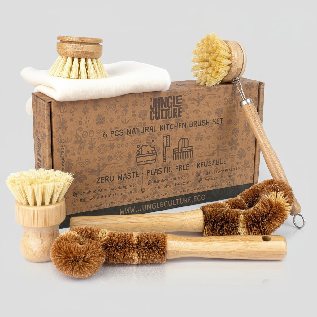 Bamboo Dish Brush Set | Eco-friendly Washing Up Brushes