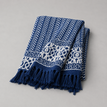 Handmade Indigo Throw - Seedha Arrows