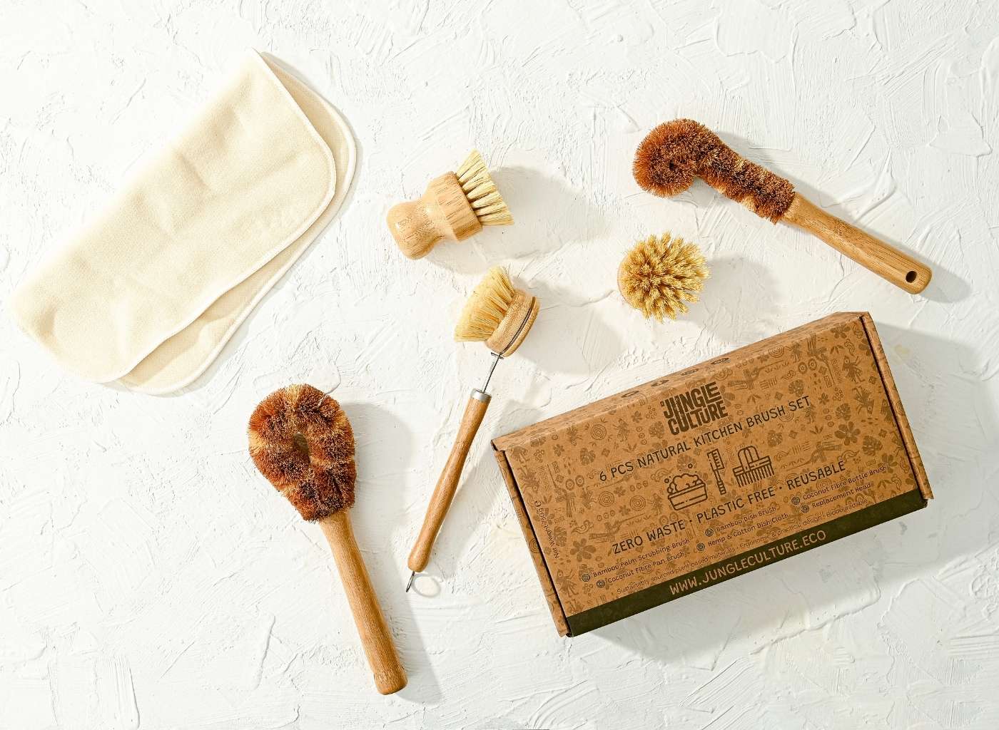 Bamboo Dish Brush Set | Eco-friendly Washing Up Brushes