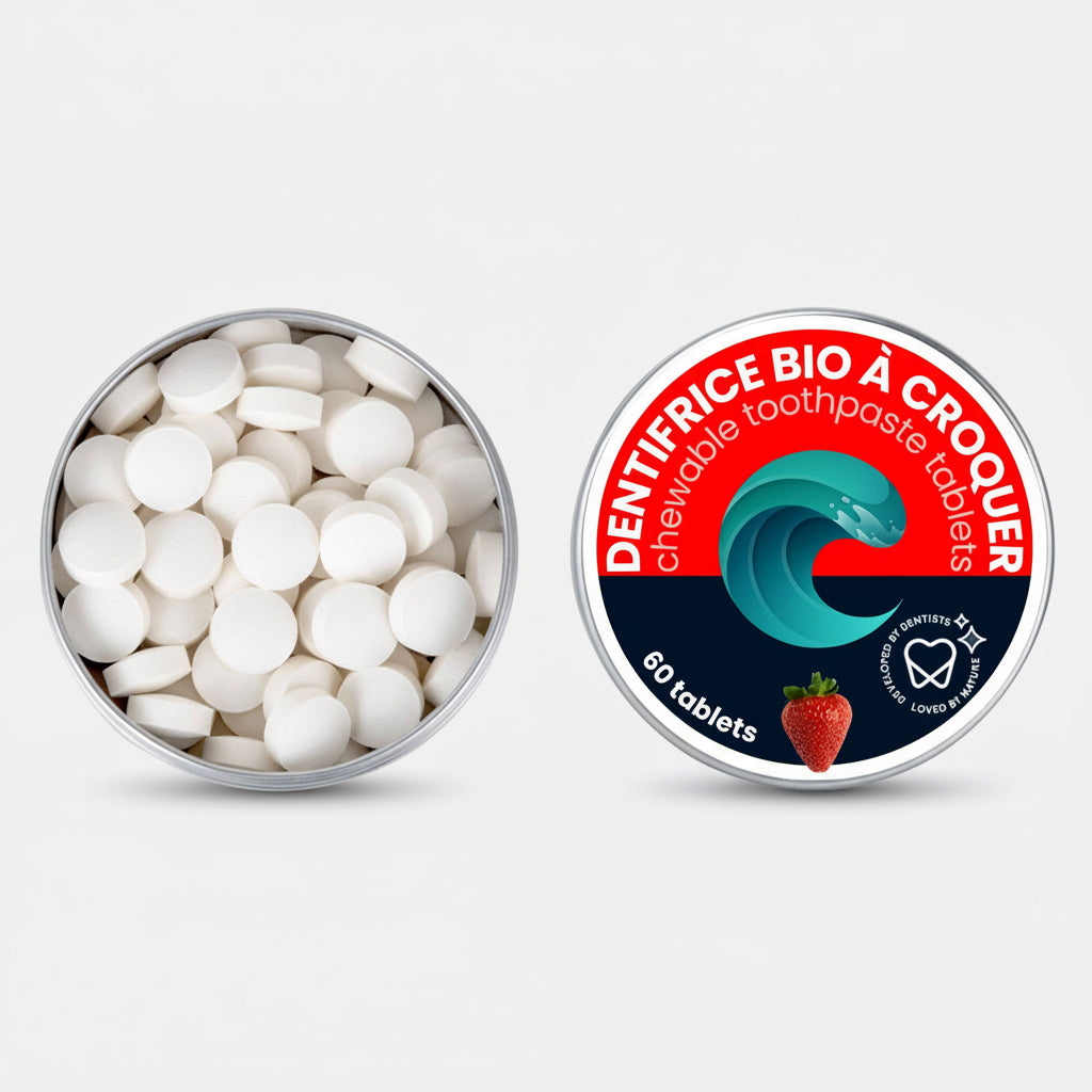 Chewable toothpaste tabs - Fluoride free: Strawberry
