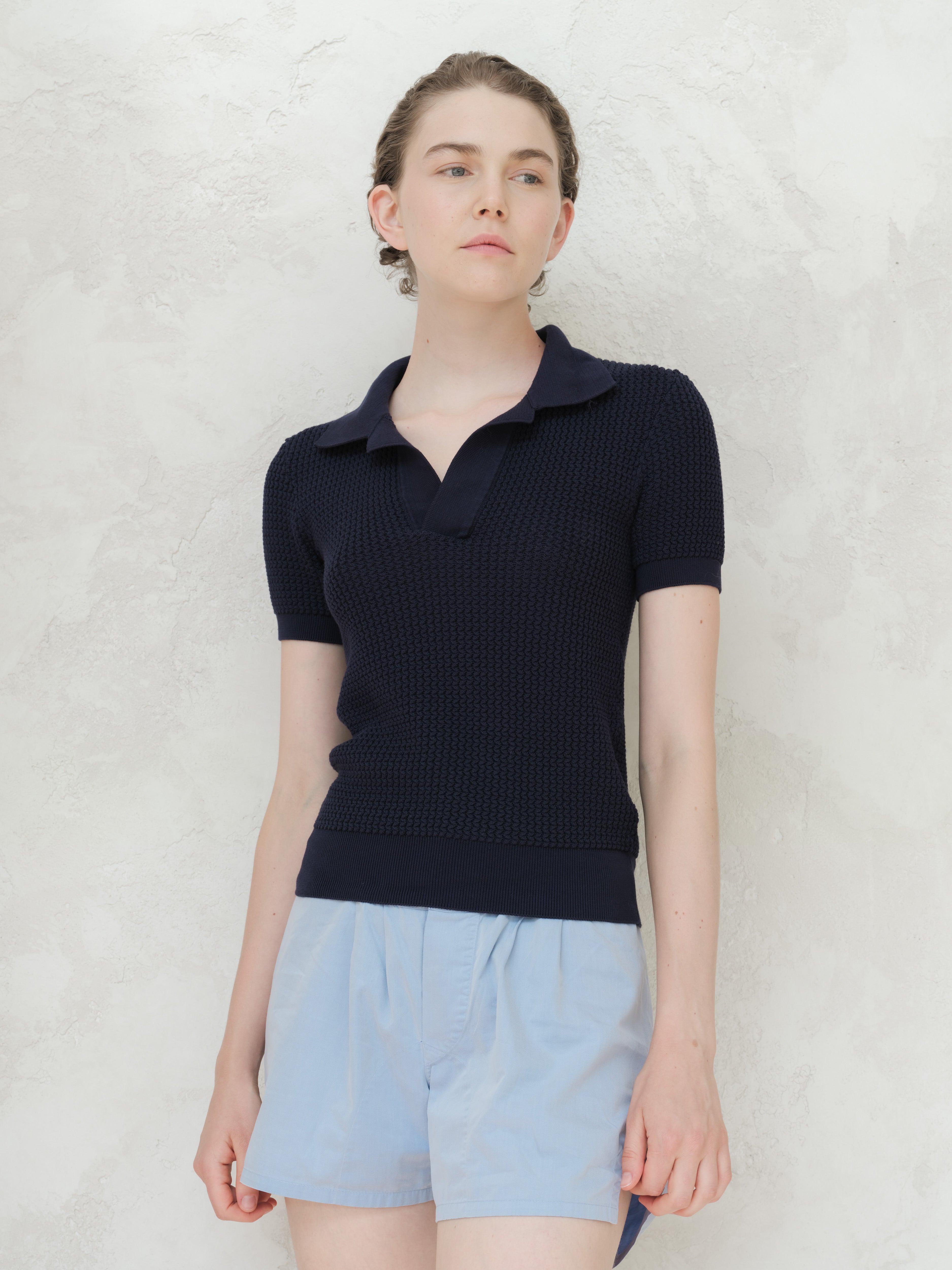 Cotton Crochet Polo