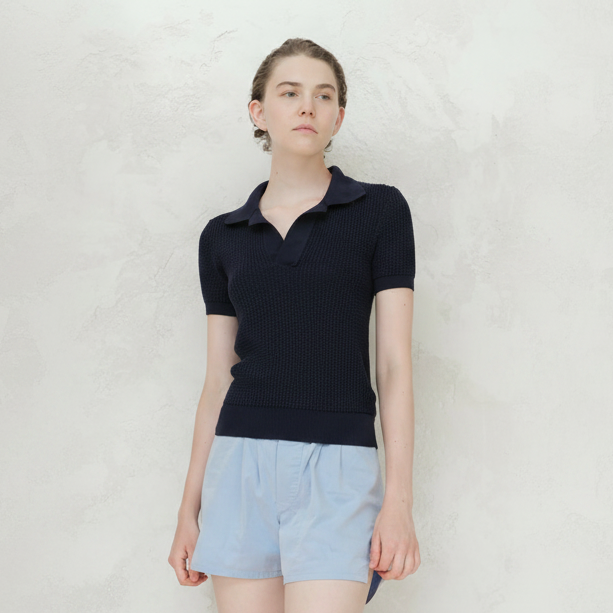 Cotton Crochet Polo