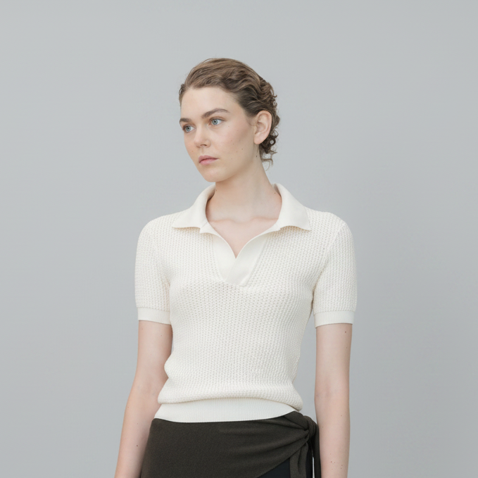 Cotton Crochet Polo