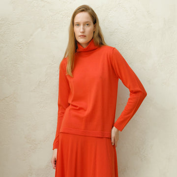 Extra Fine Merino Wool Turtleneck with Straight Sleeve-4