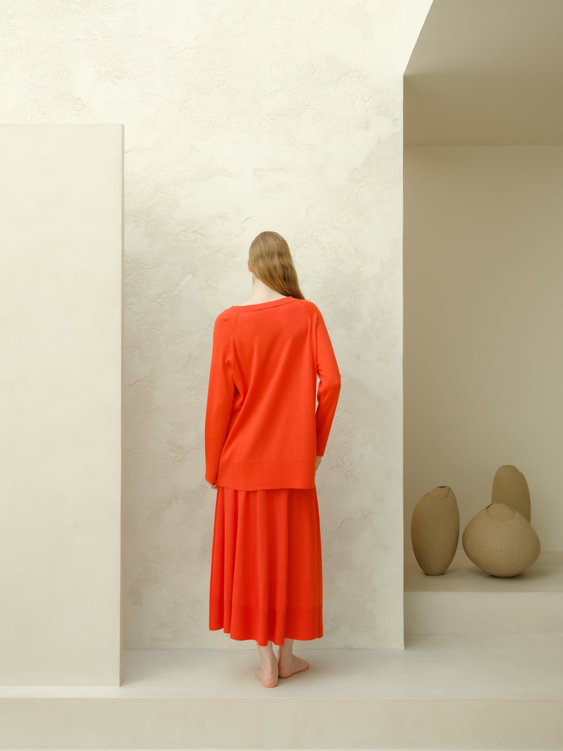 Extra Fine Merino V Neck Maxi Sweater-1