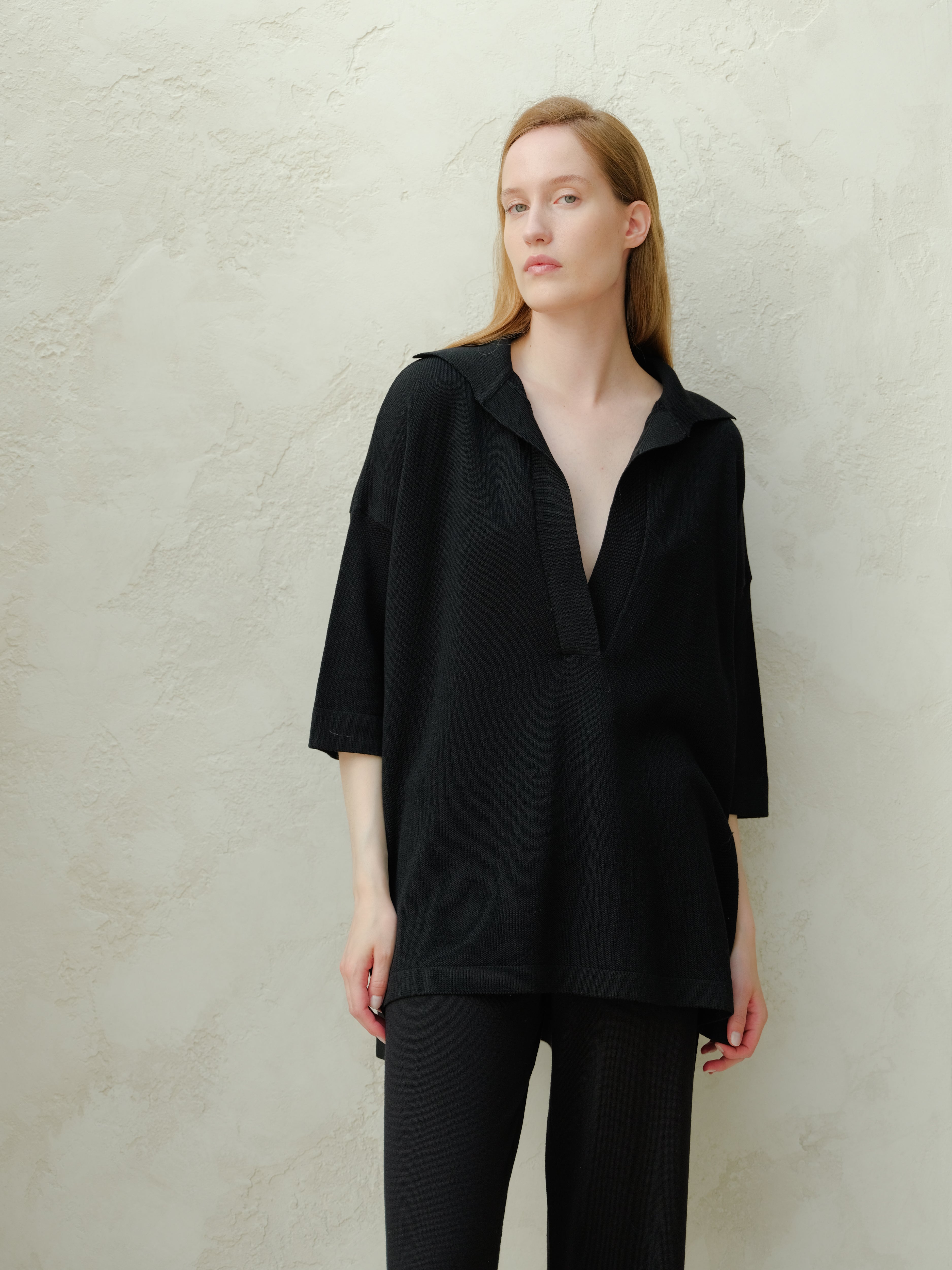 Extra Fine Merino Wool Maxi Polo-6