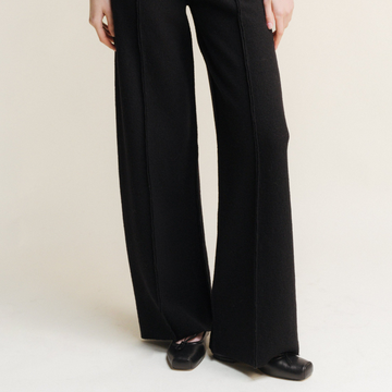 Boiled Wool Bootcut Trousers