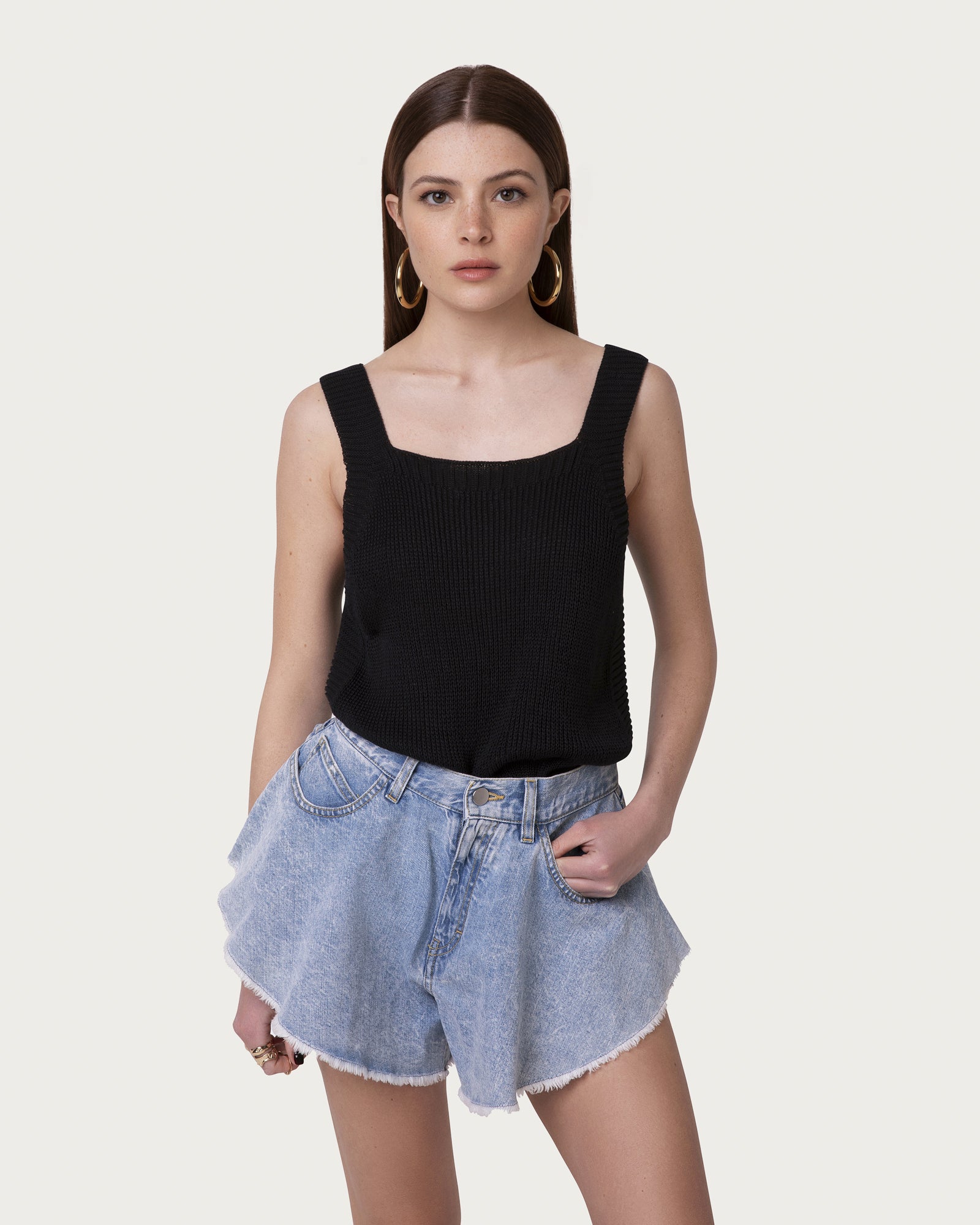 Black organic cotton top vegan sustainable