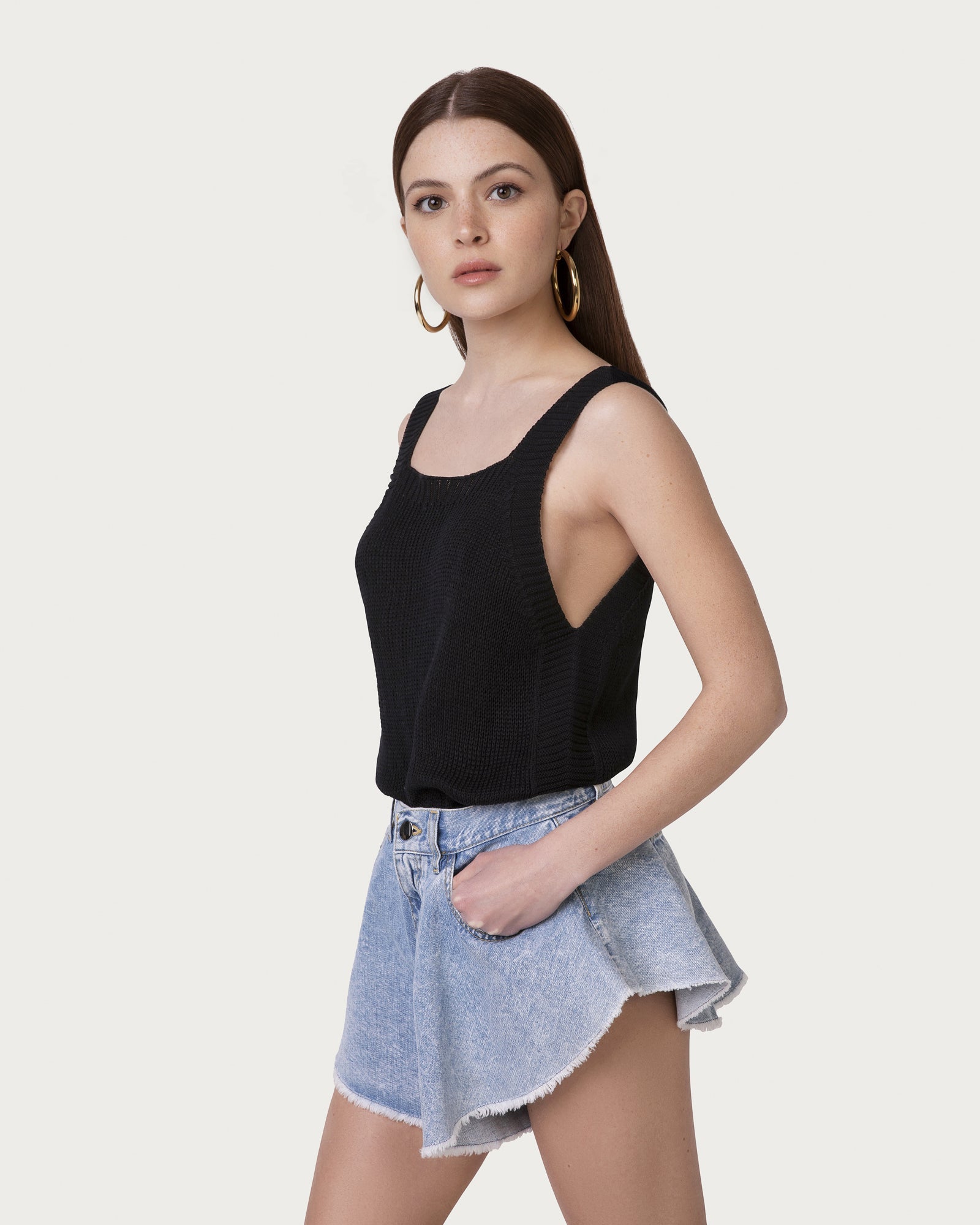 Black organic cotton top vegan sustainable