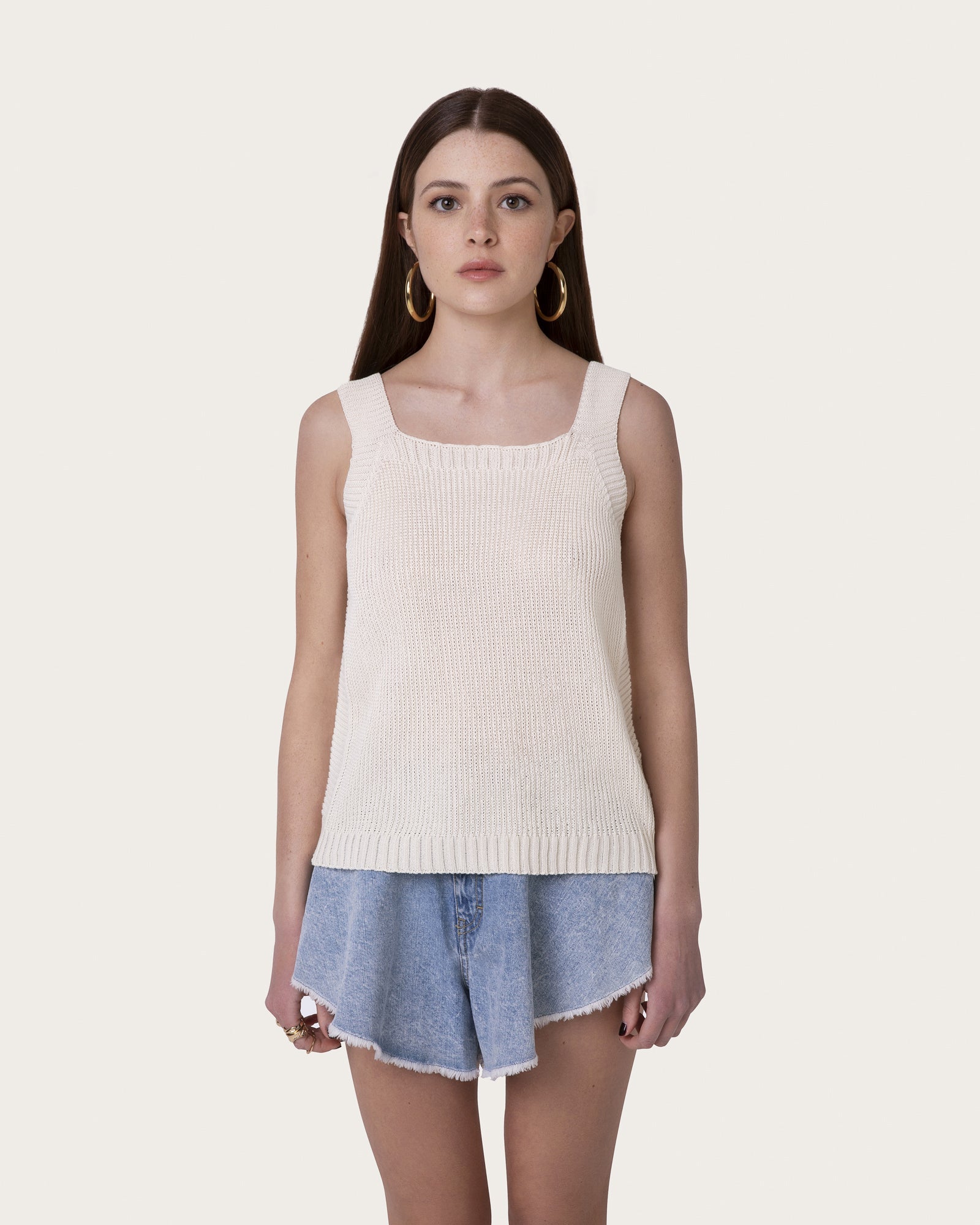 Sustainable Beige Organic Cotton Top