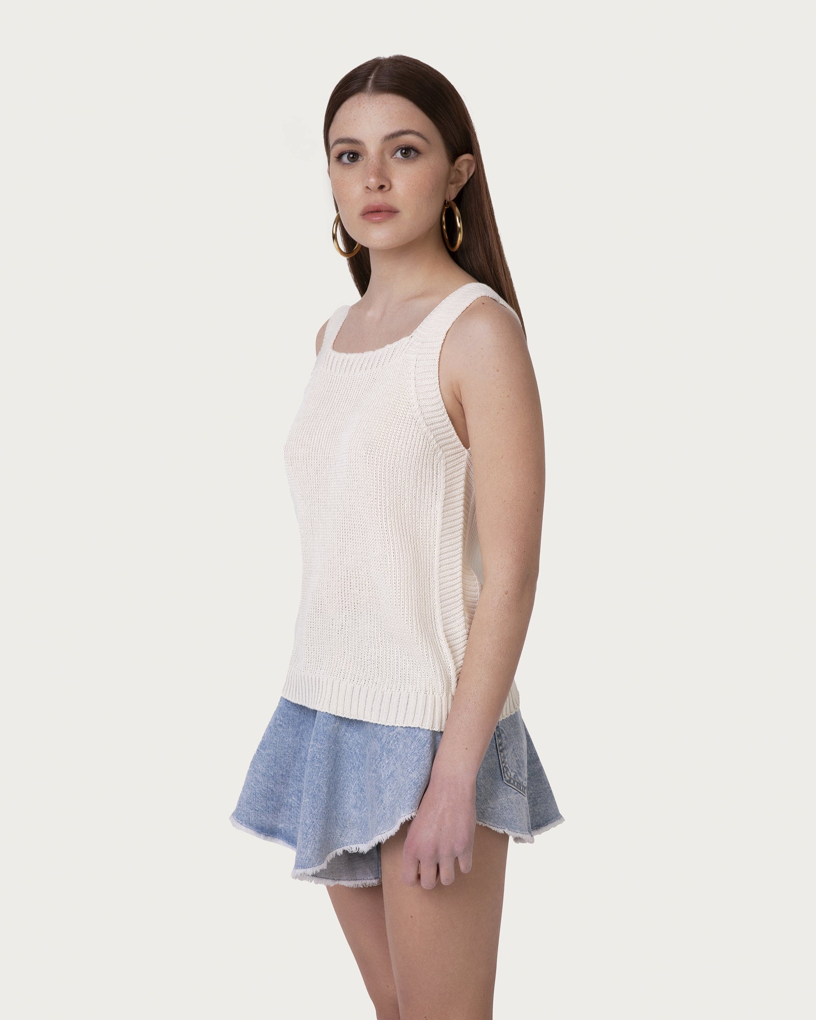 Sustainable Beige Organic Cotton Top