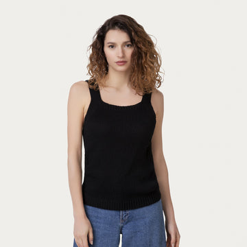Black organic cotton top vegan sustainable