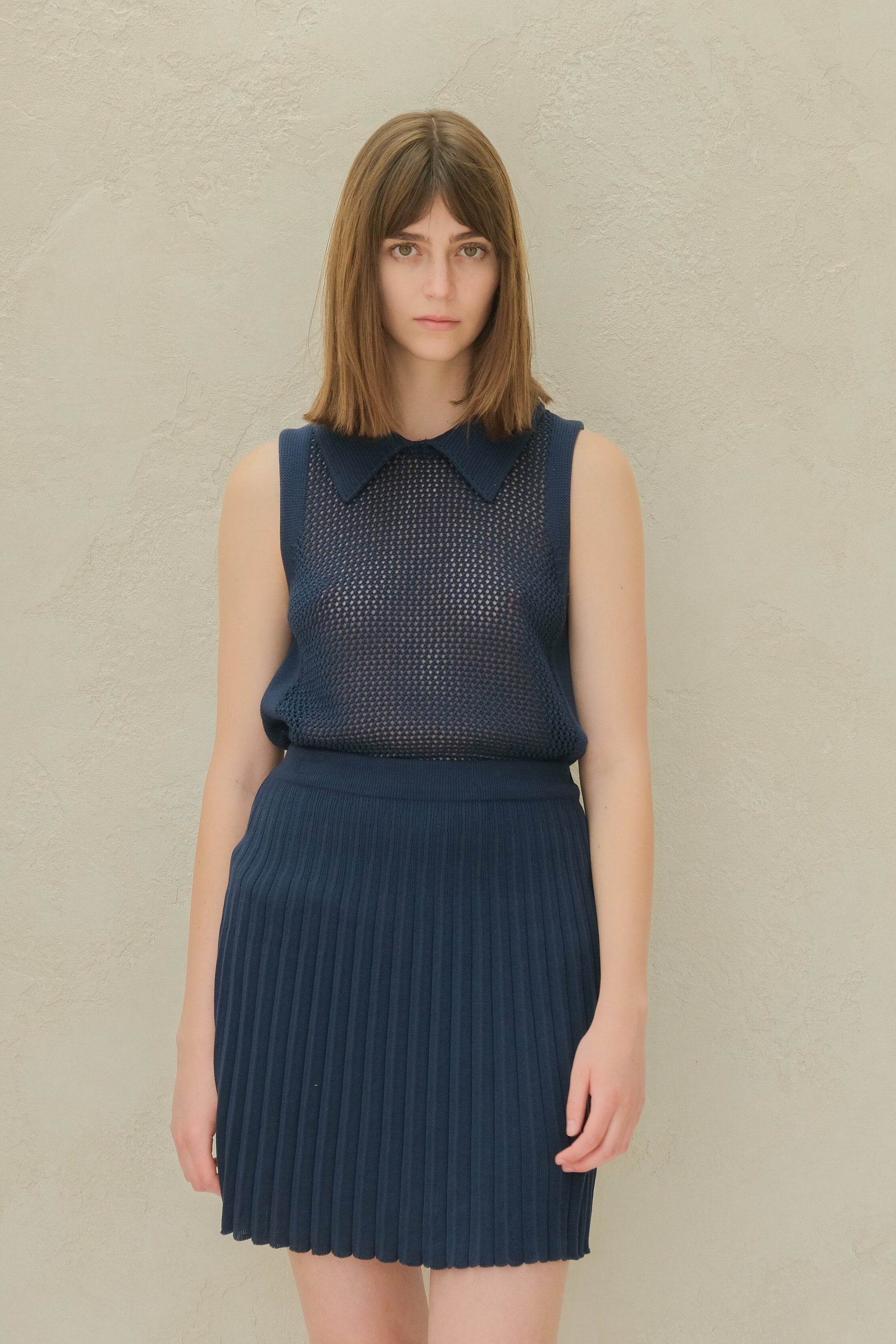 Fine Cotton Crochet Tank Polo-6