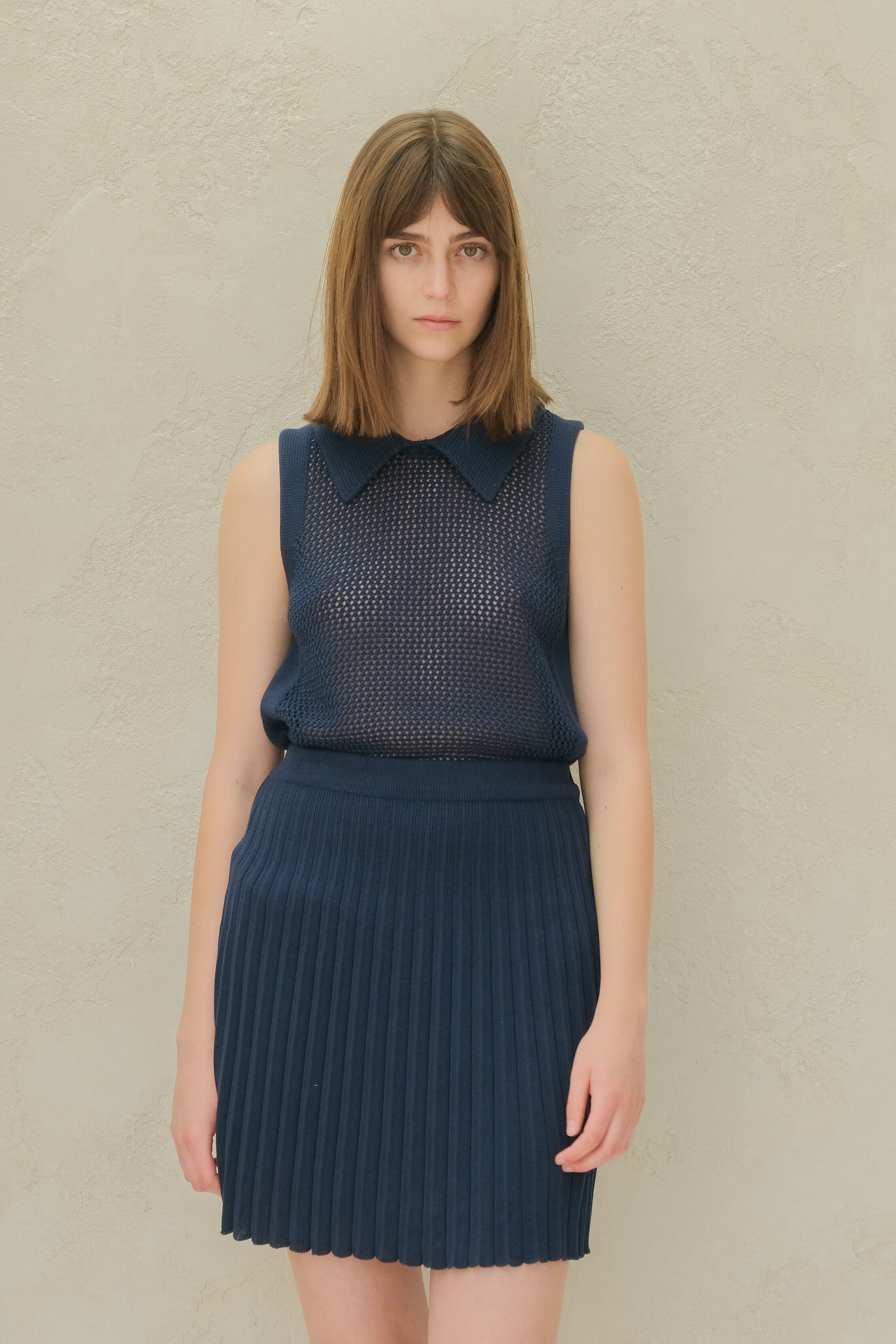 Fine Cotton Crochet Tank Polo-6