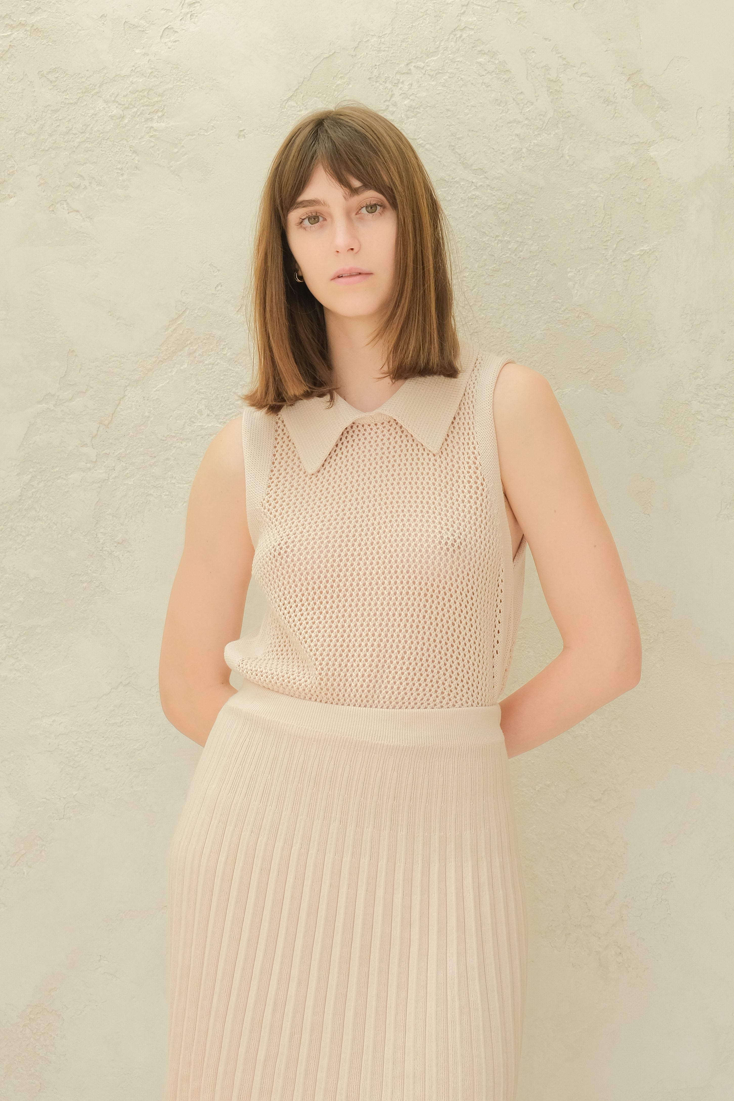 Fine Cotton Crochet Tank Polo-8
