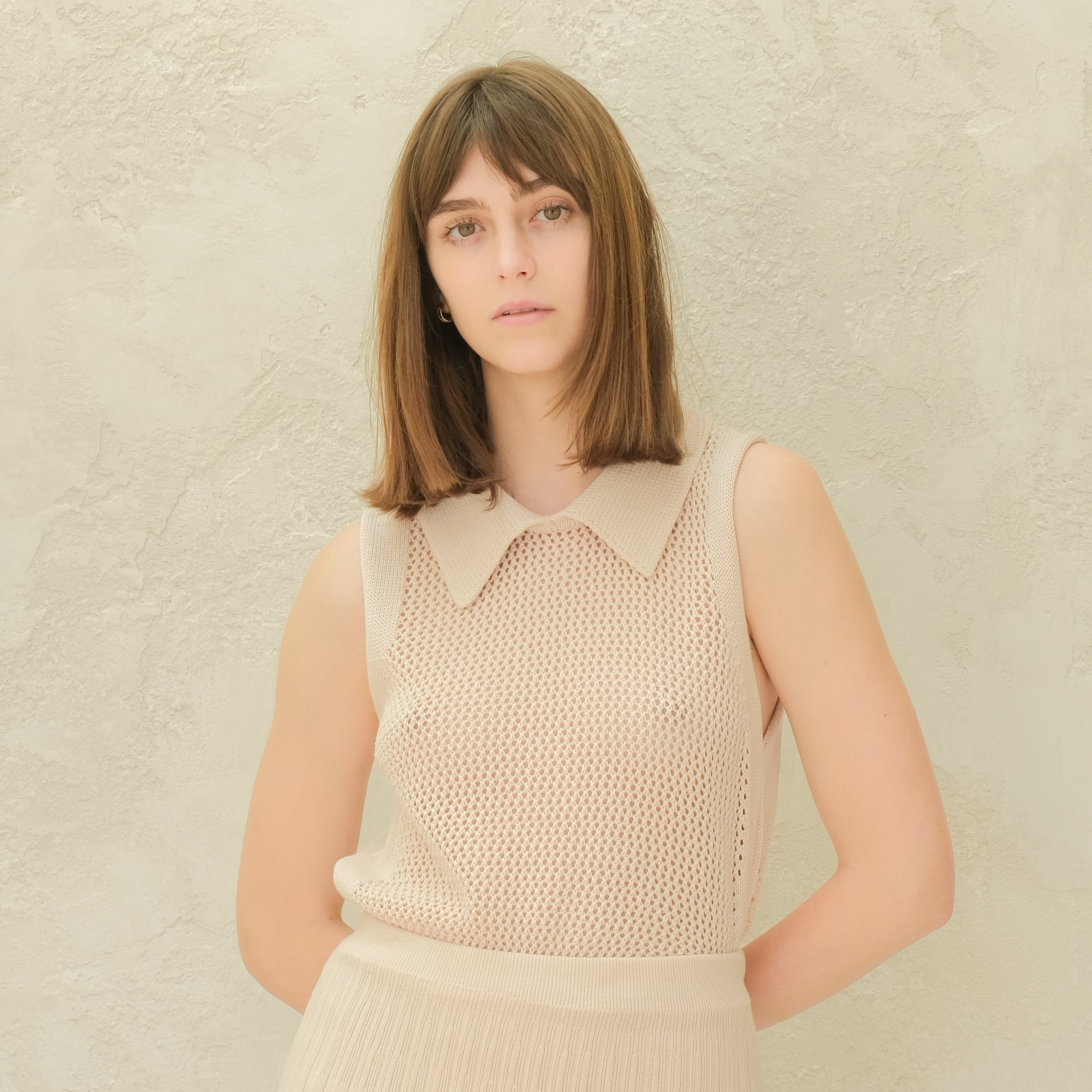 Fine Cotton Crochet Tank Polo