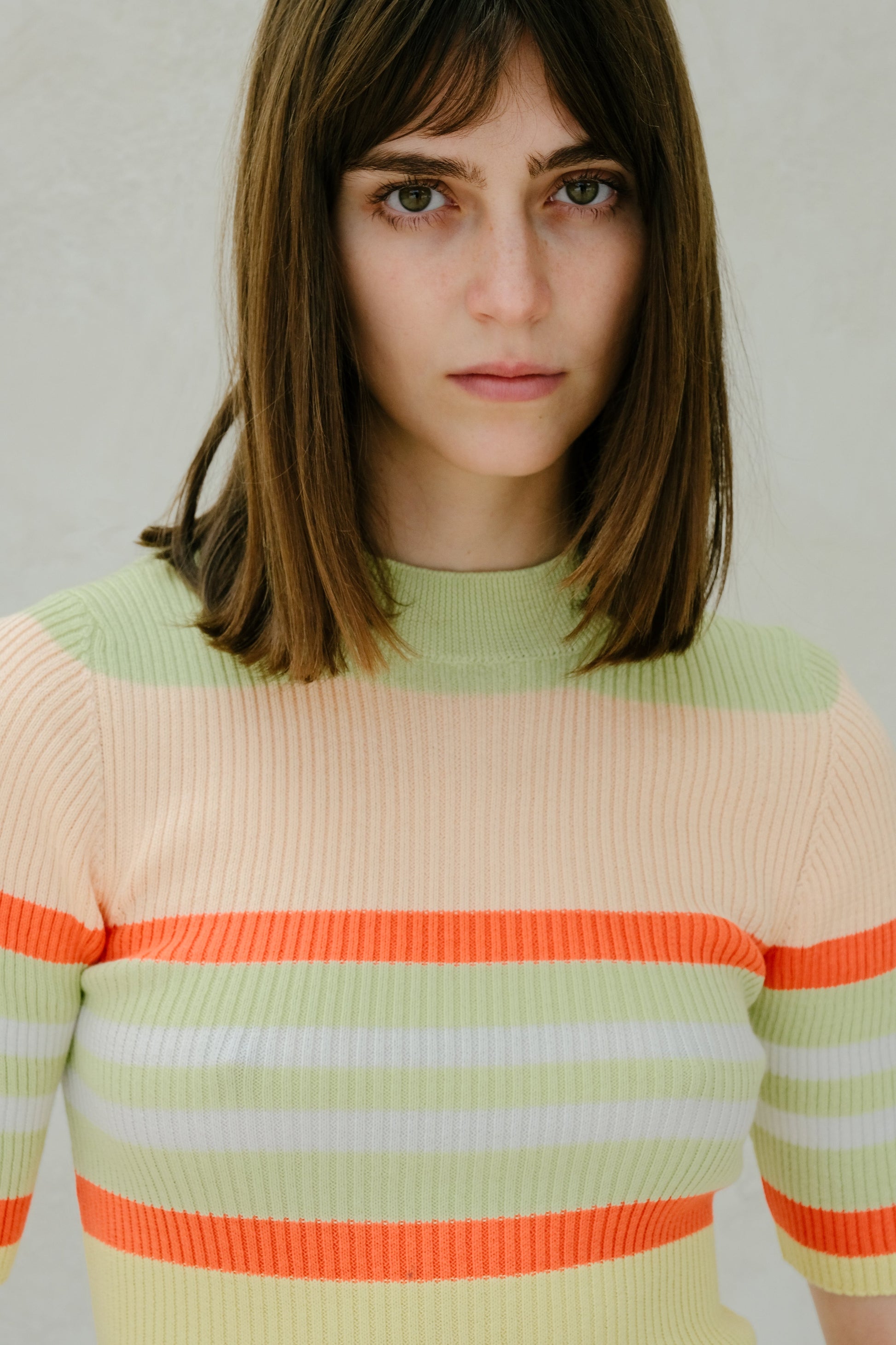 Pima Cotton Stripes Ribbed T-Shirt-1