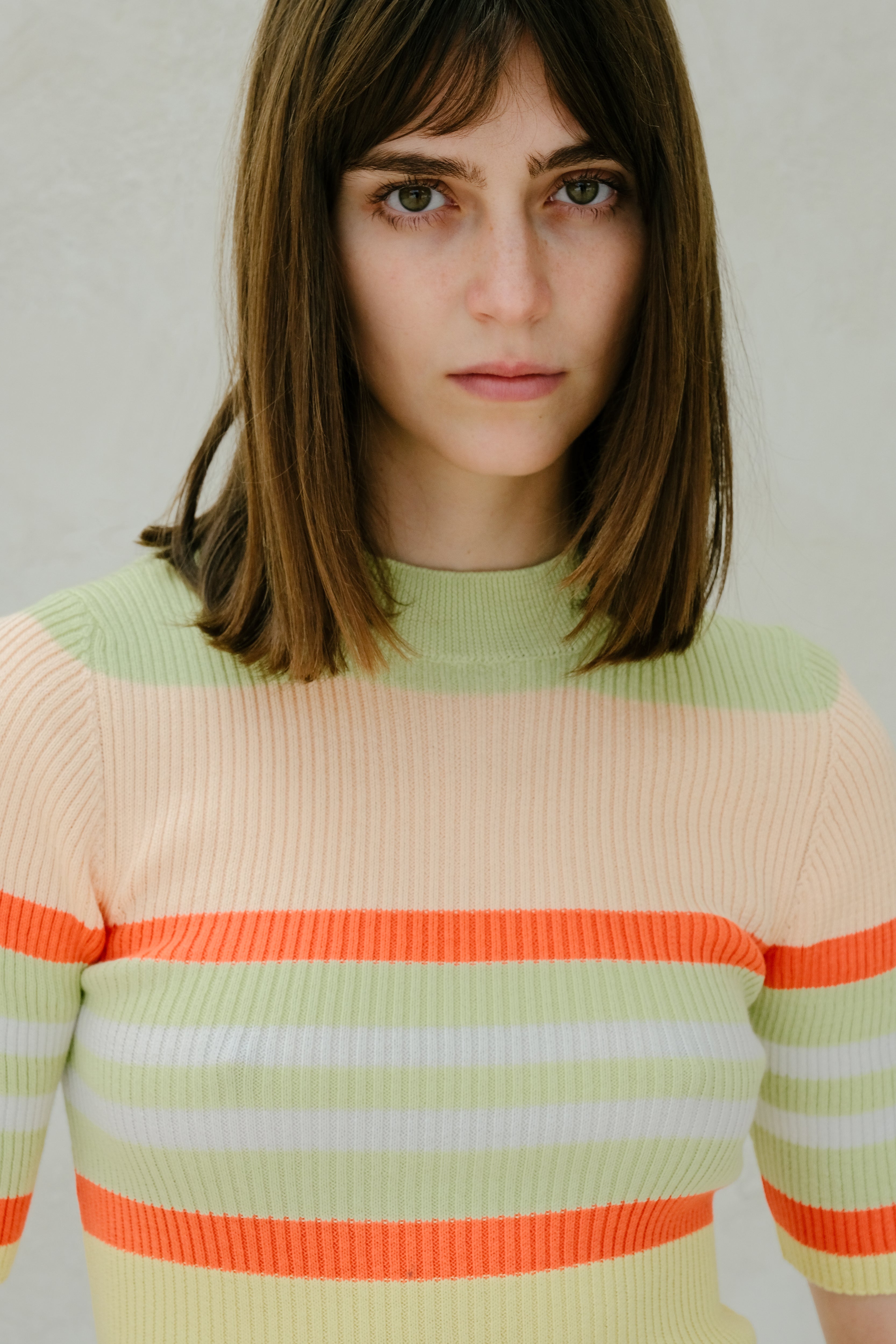 Pima Cotton Stripes Ribbed T-Shirt-1