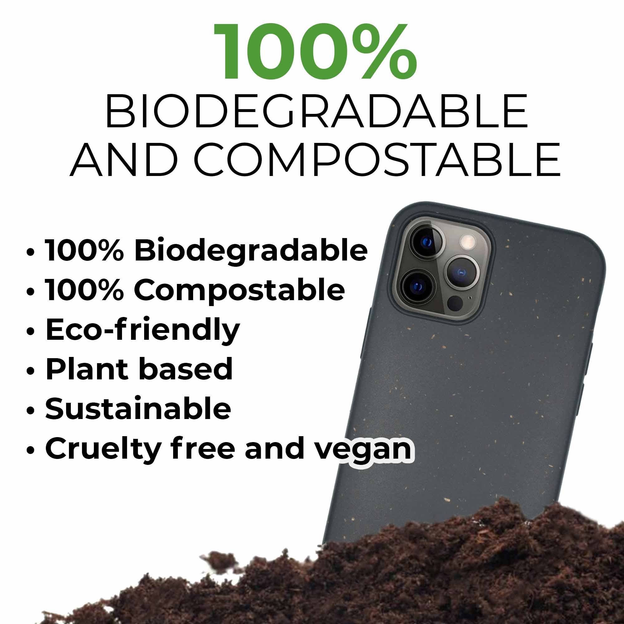 100% Biodegradable phone case - Black