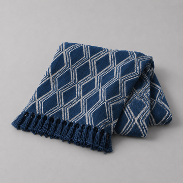 Handmade Indigo Runner - Heerak Patern