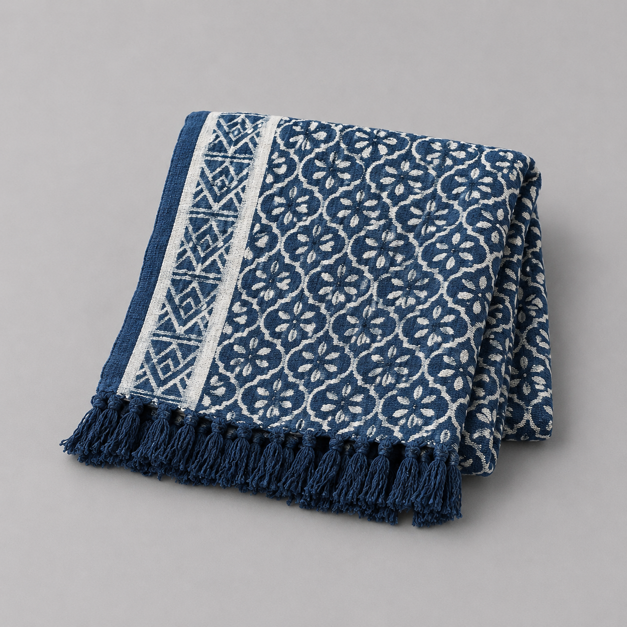 Handmade Indigo Runner - Madjid Tiles