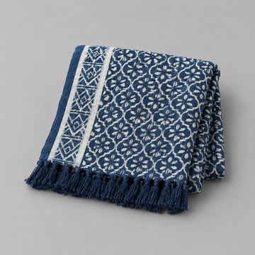 Handmade Indigo Runner - Madjid Tiles