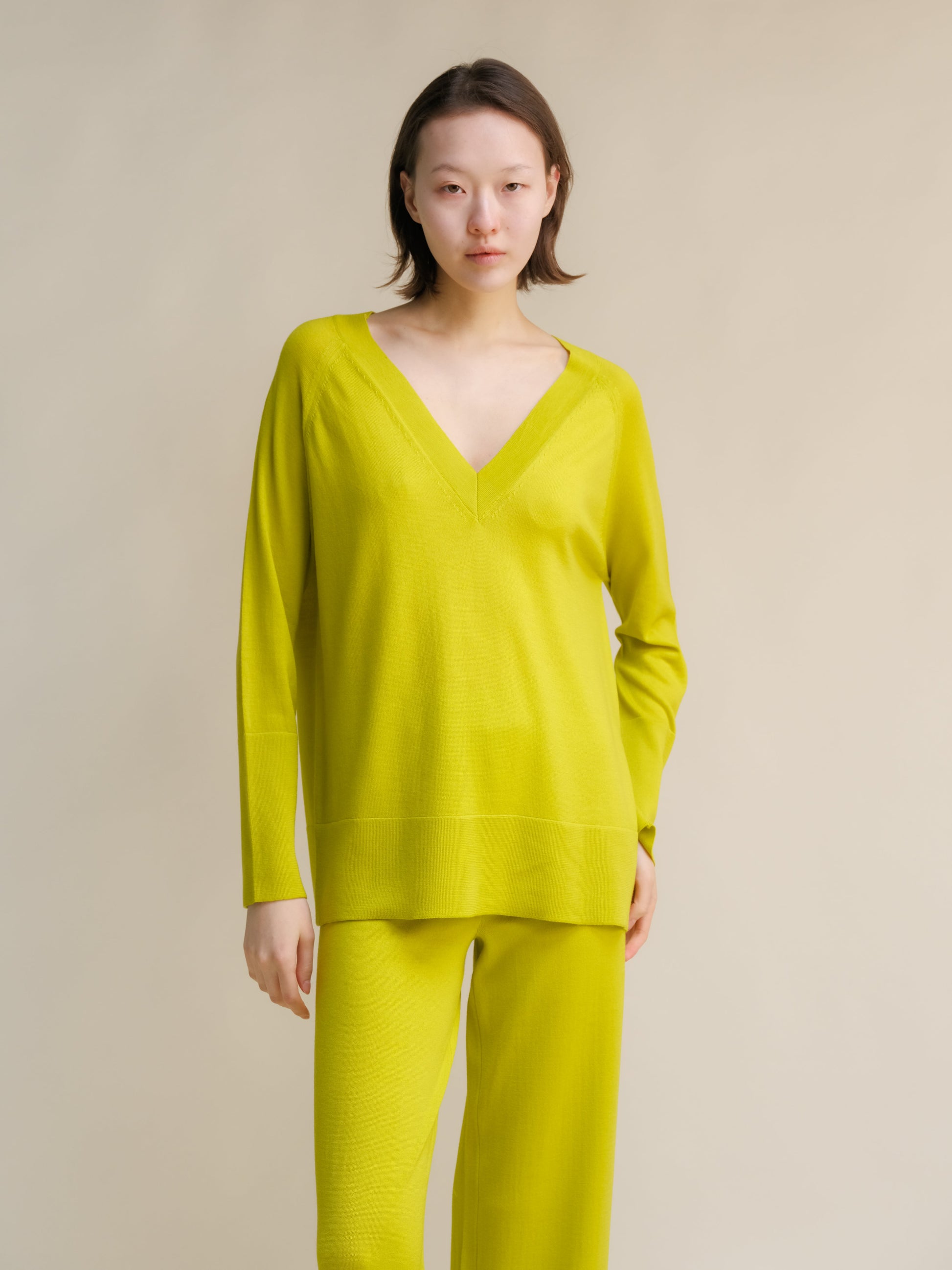 Extra Fine Merino V Neck Maxi Sweater-7