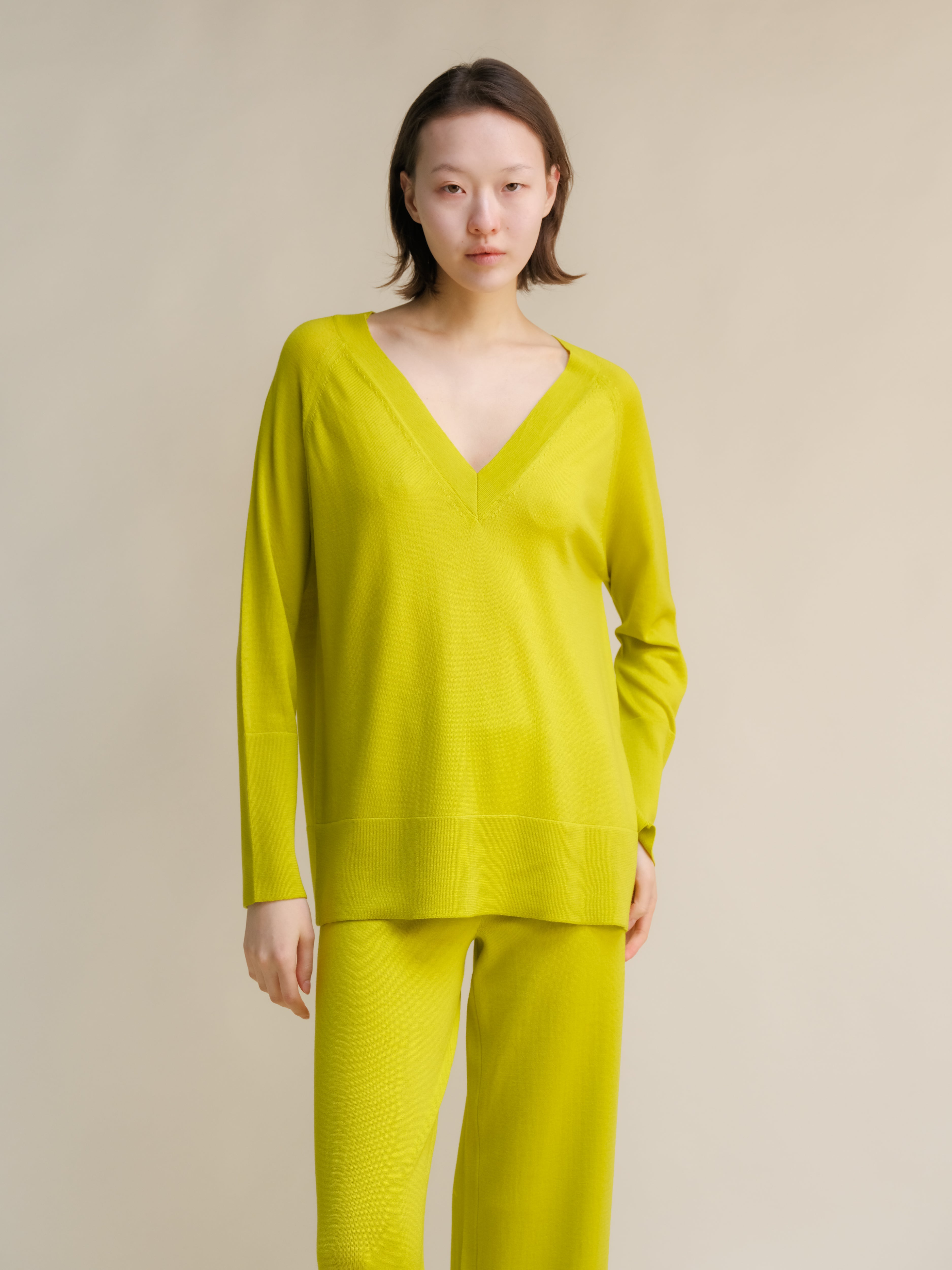 Extra Fine Merino V Neck Maxi Sweater-7
