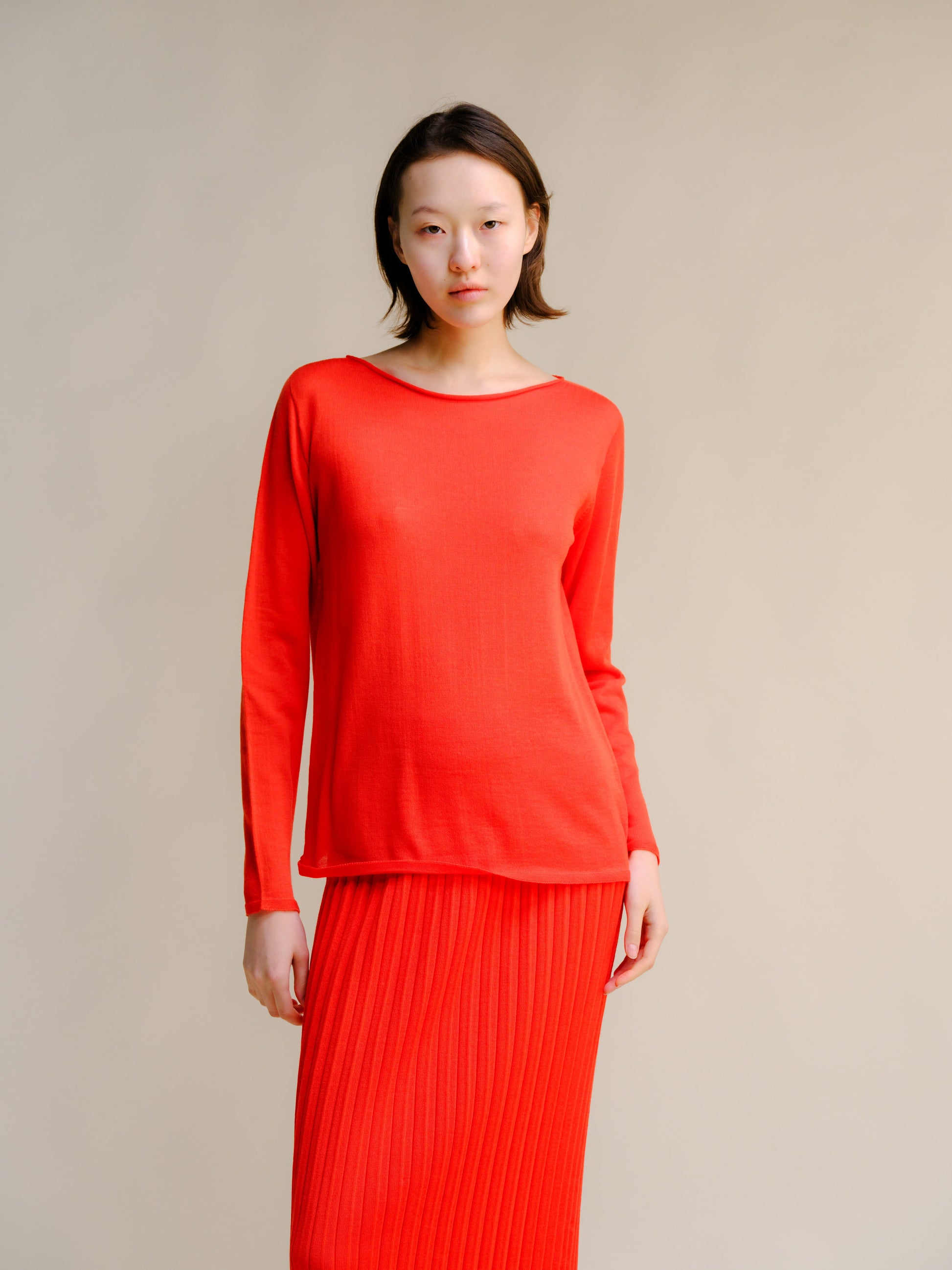 Extra Fine Merino Wool Boatneck Sweater (3D-Knit)-4