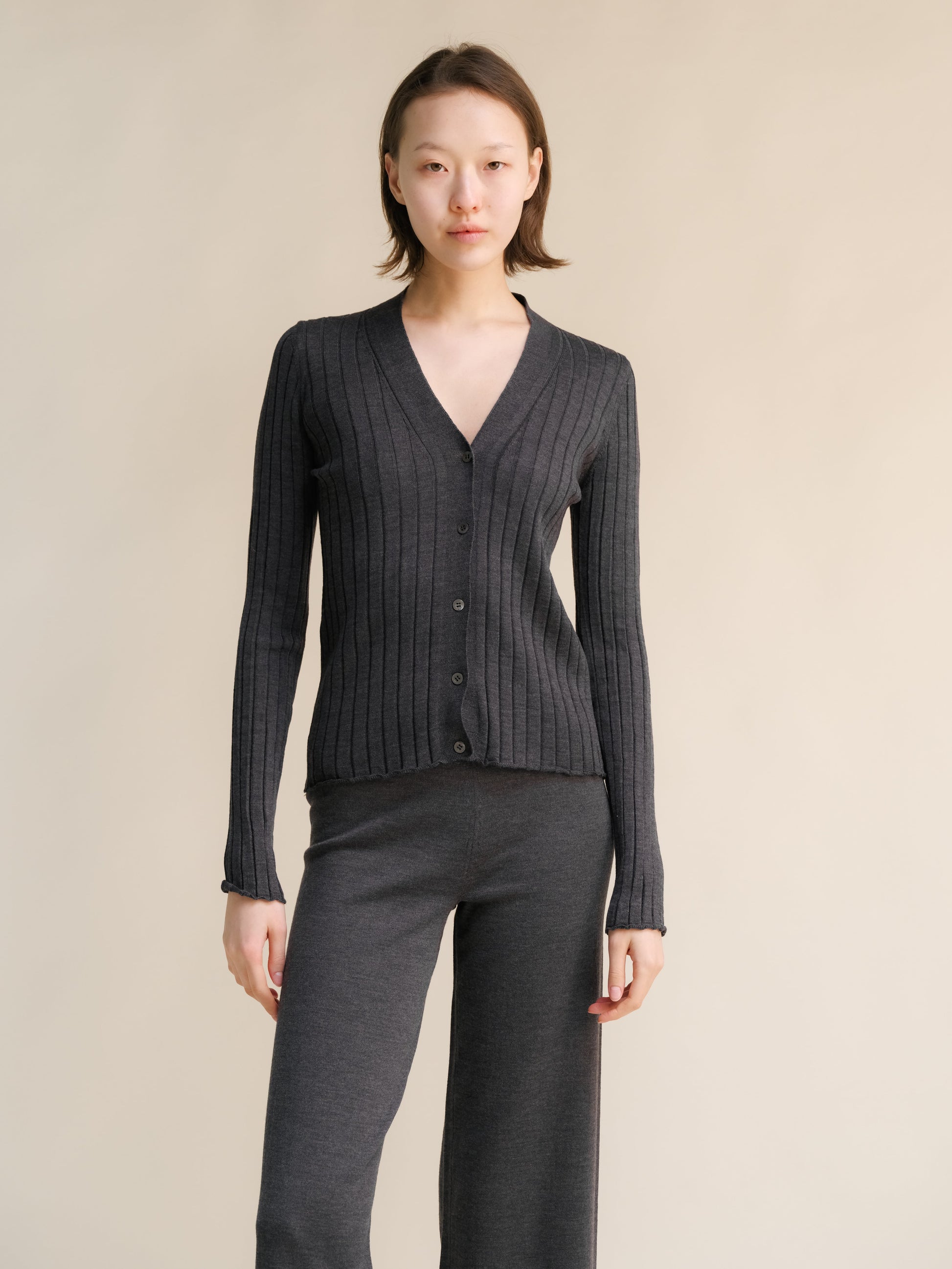 Extra Fine Merino Wool V Neck Cardigan-4