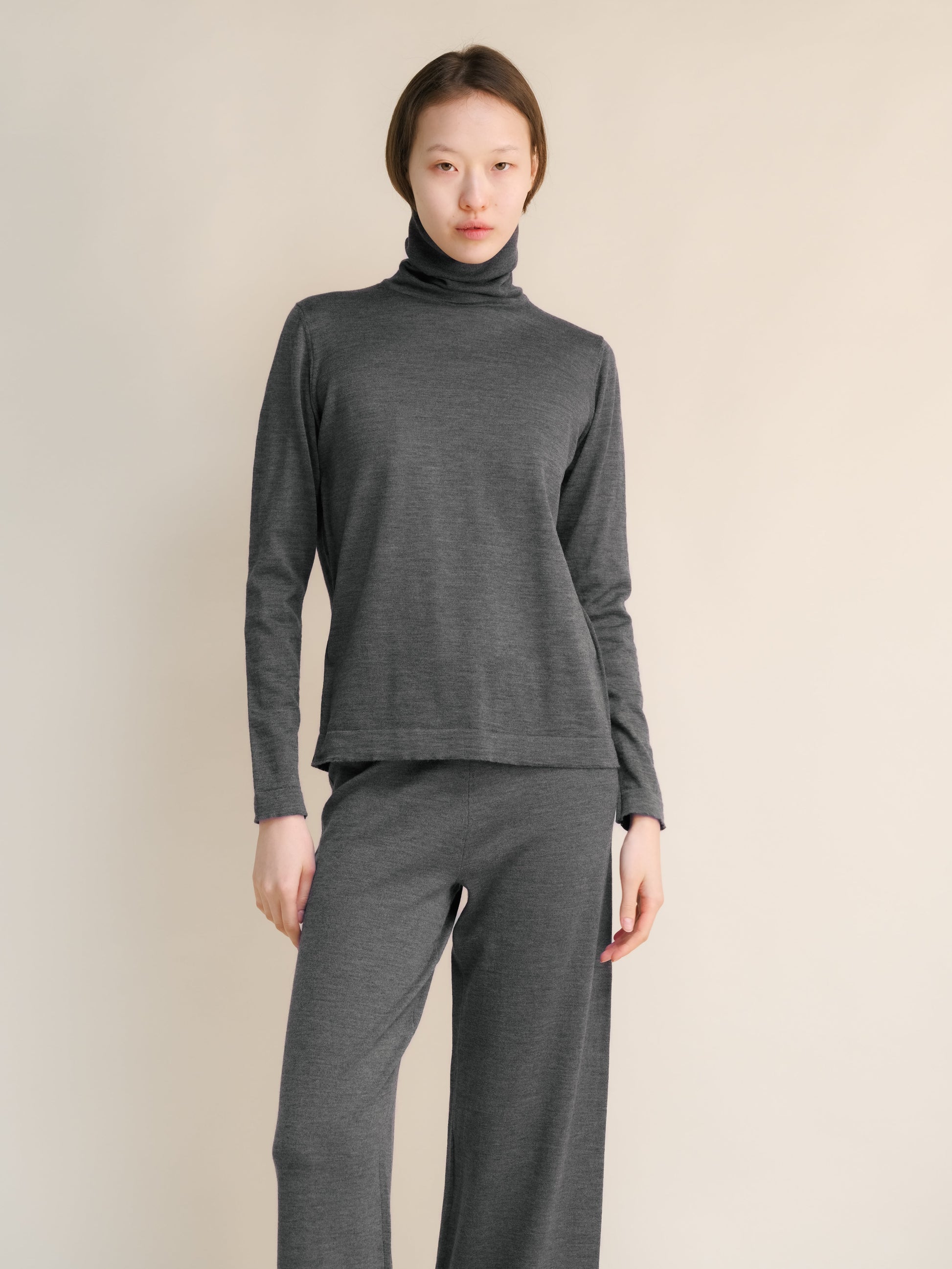 Extra Fine Merino Wool Turtleneck with Straight Sleeve-10