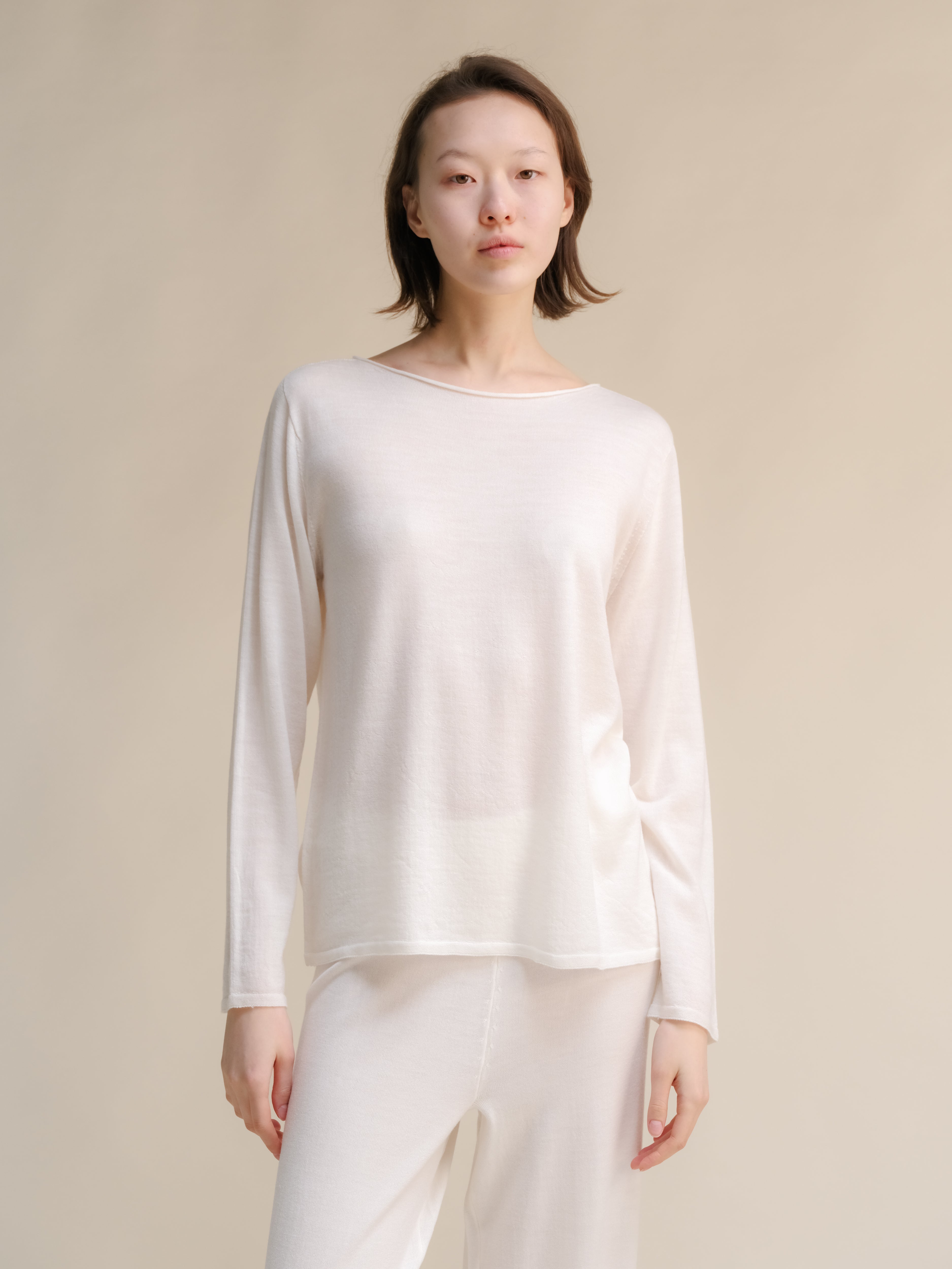 Extra Fine Merino Wool Boatneck Sweater (3D-Knit)-7
