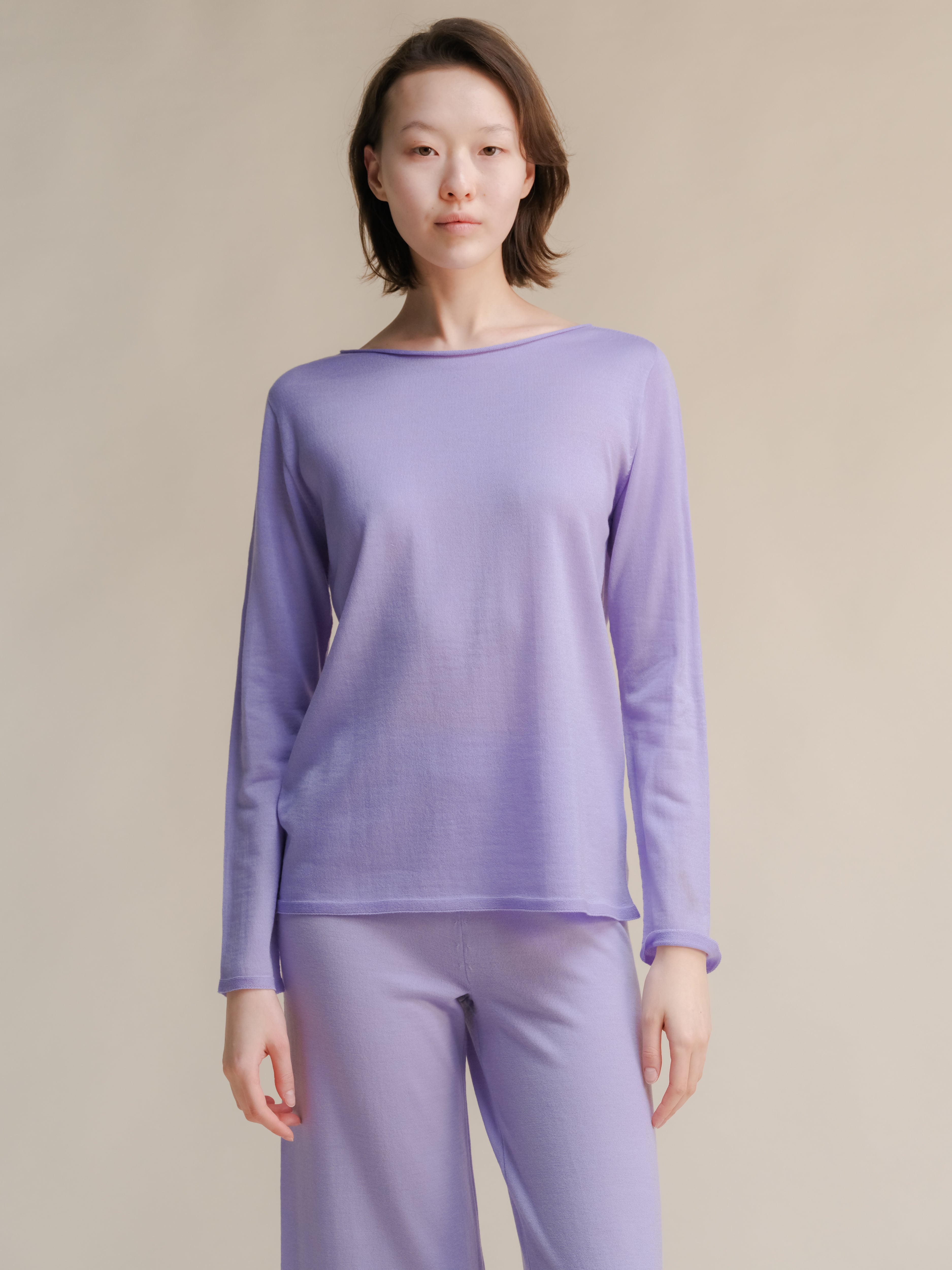 Extra Fine Merino Wool Boatneck Sweater (3D-Knit)-6