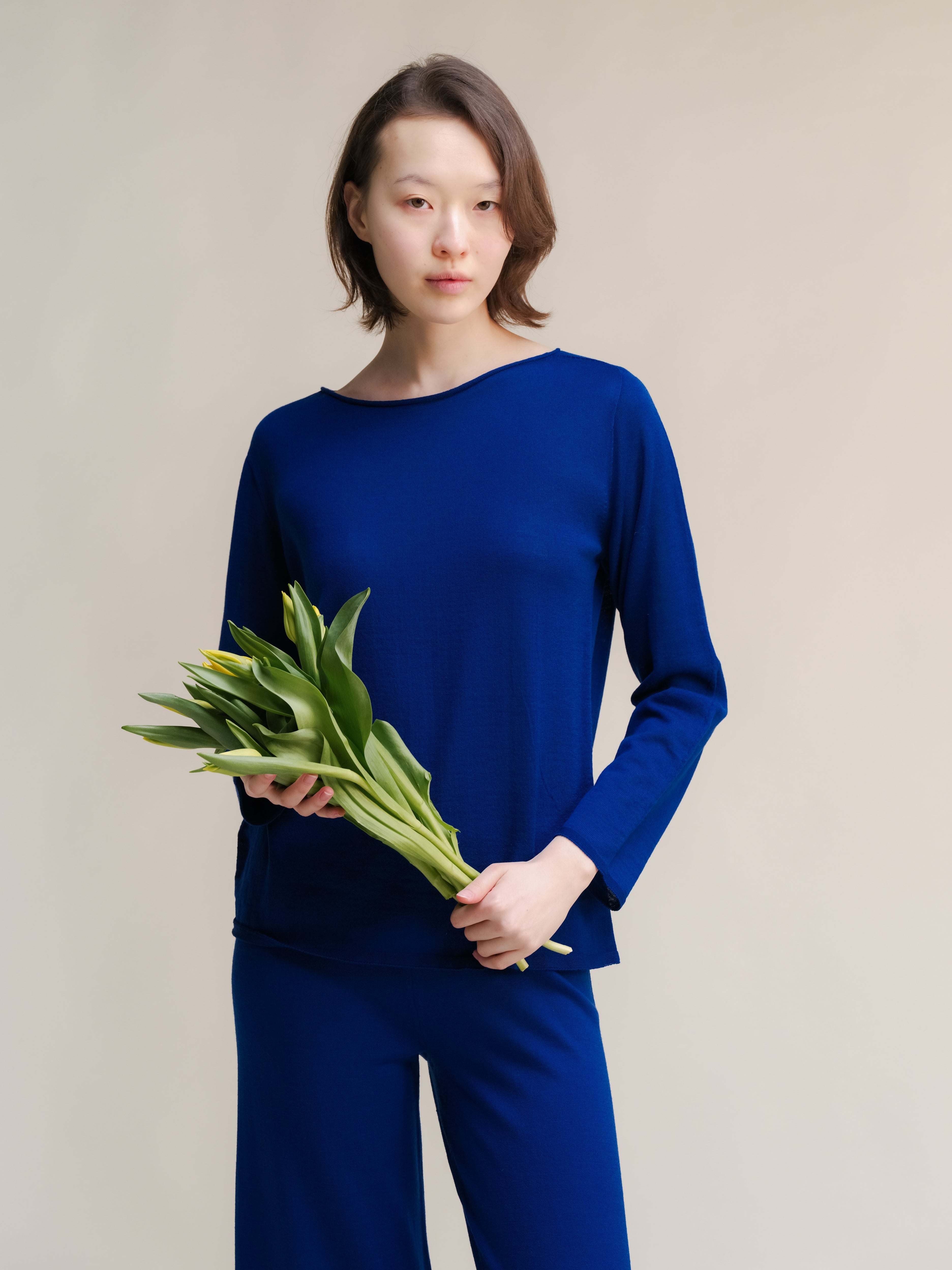 Extra Fine Merino Wool Boatneck Sweater (3D-Knit)-0