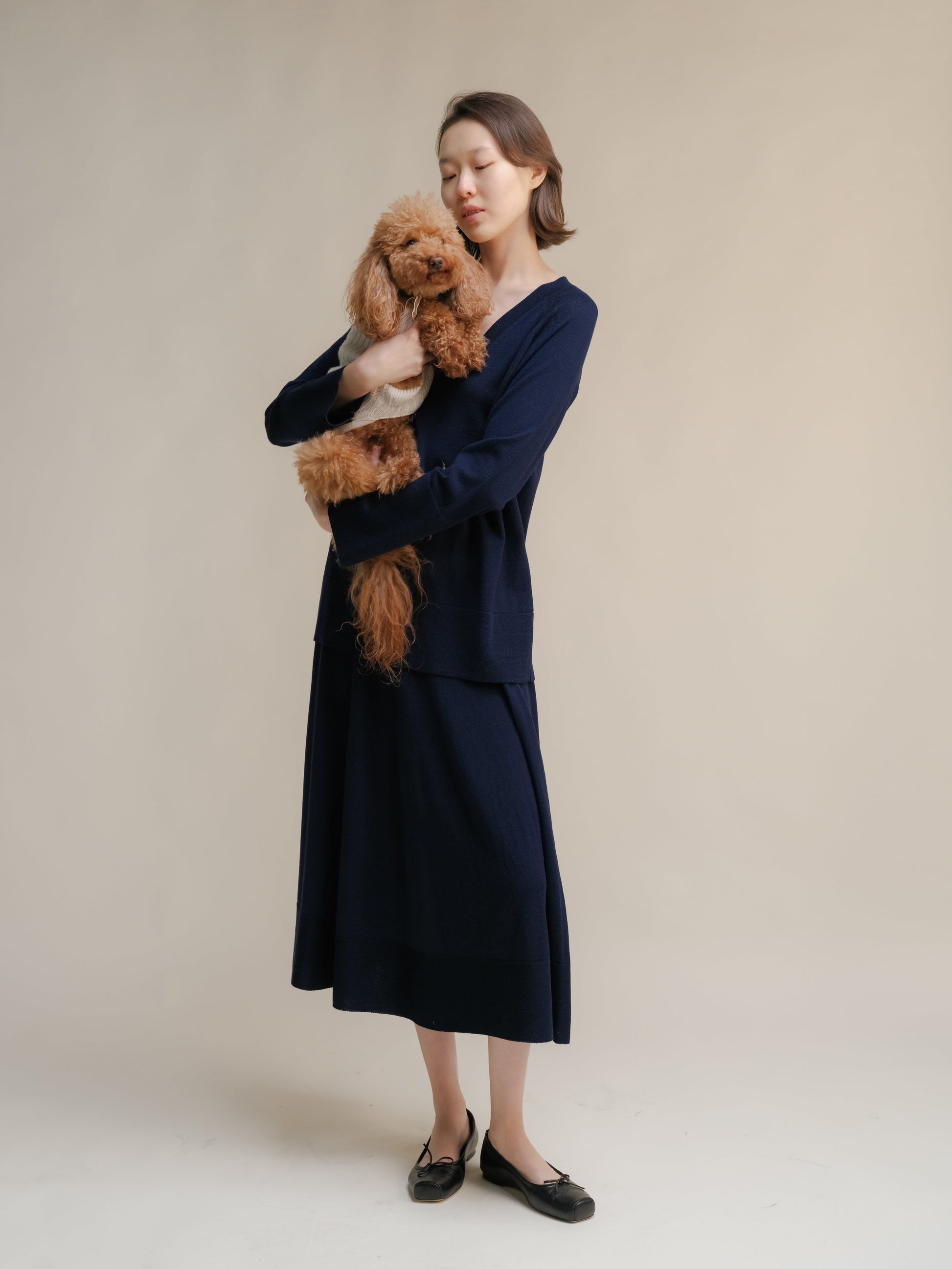 Extra Fine Merino V Neck Maxi Sweater-14