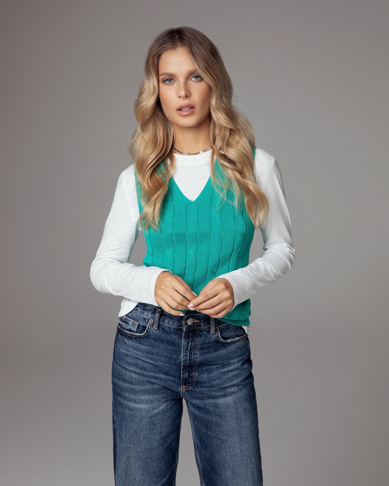 Petrol Green Organic Cotton Vest
