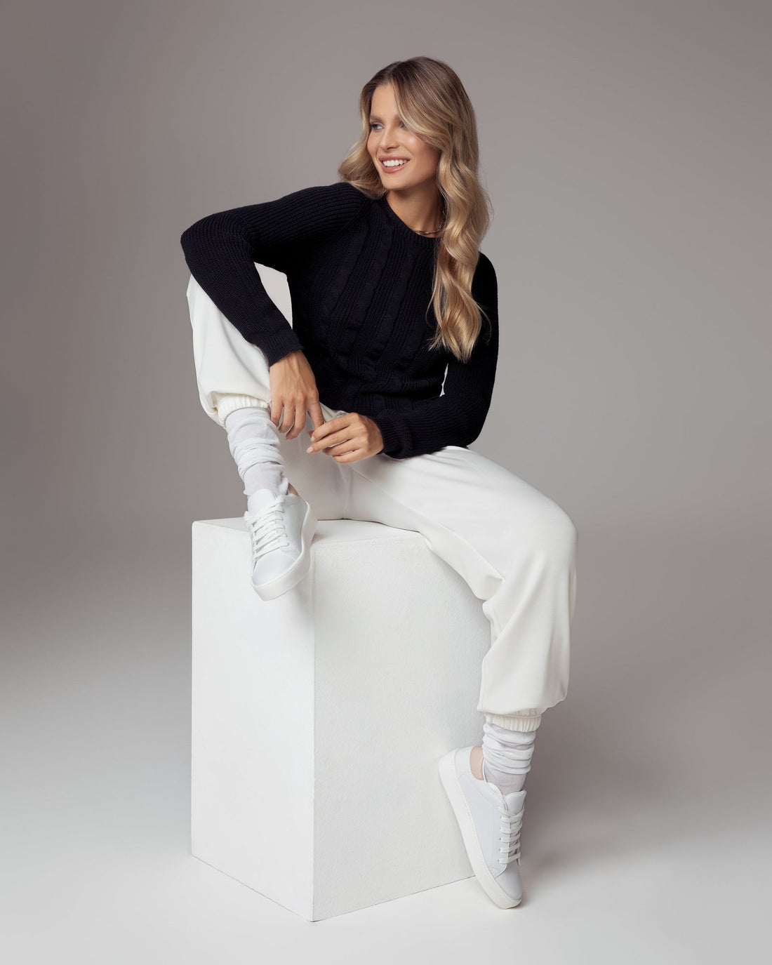 Black Organic Cotton Crewneck Sweater