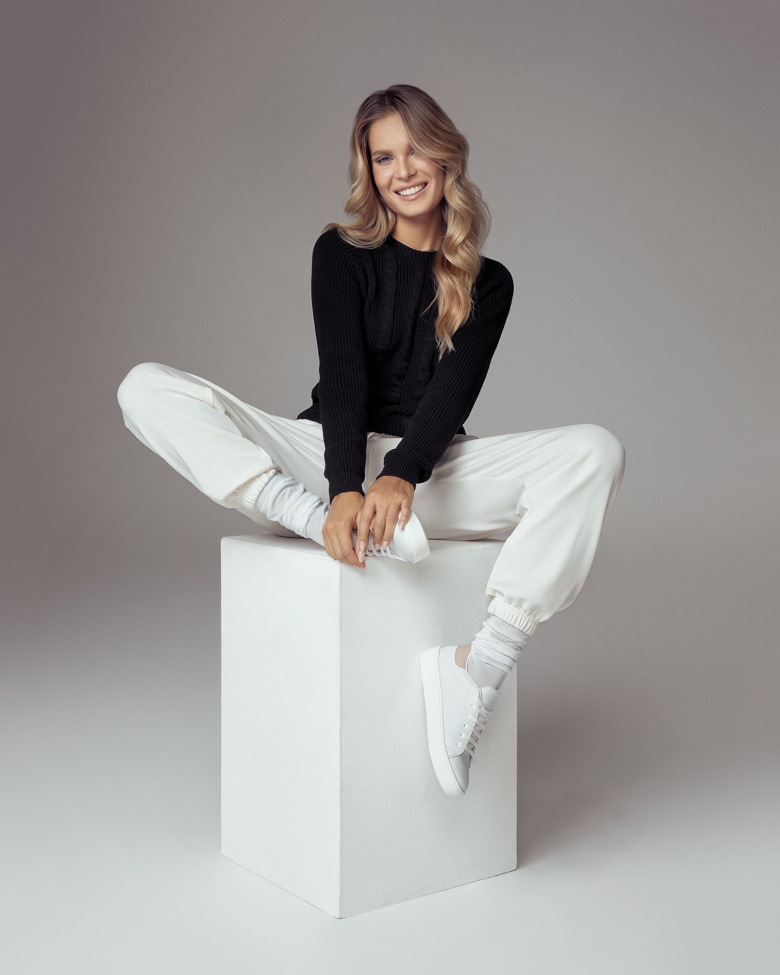 Black Organic Cotton Crewneck Sweater