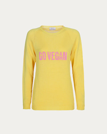 GO VEGAN Yellow Sweater – Organic Cotton