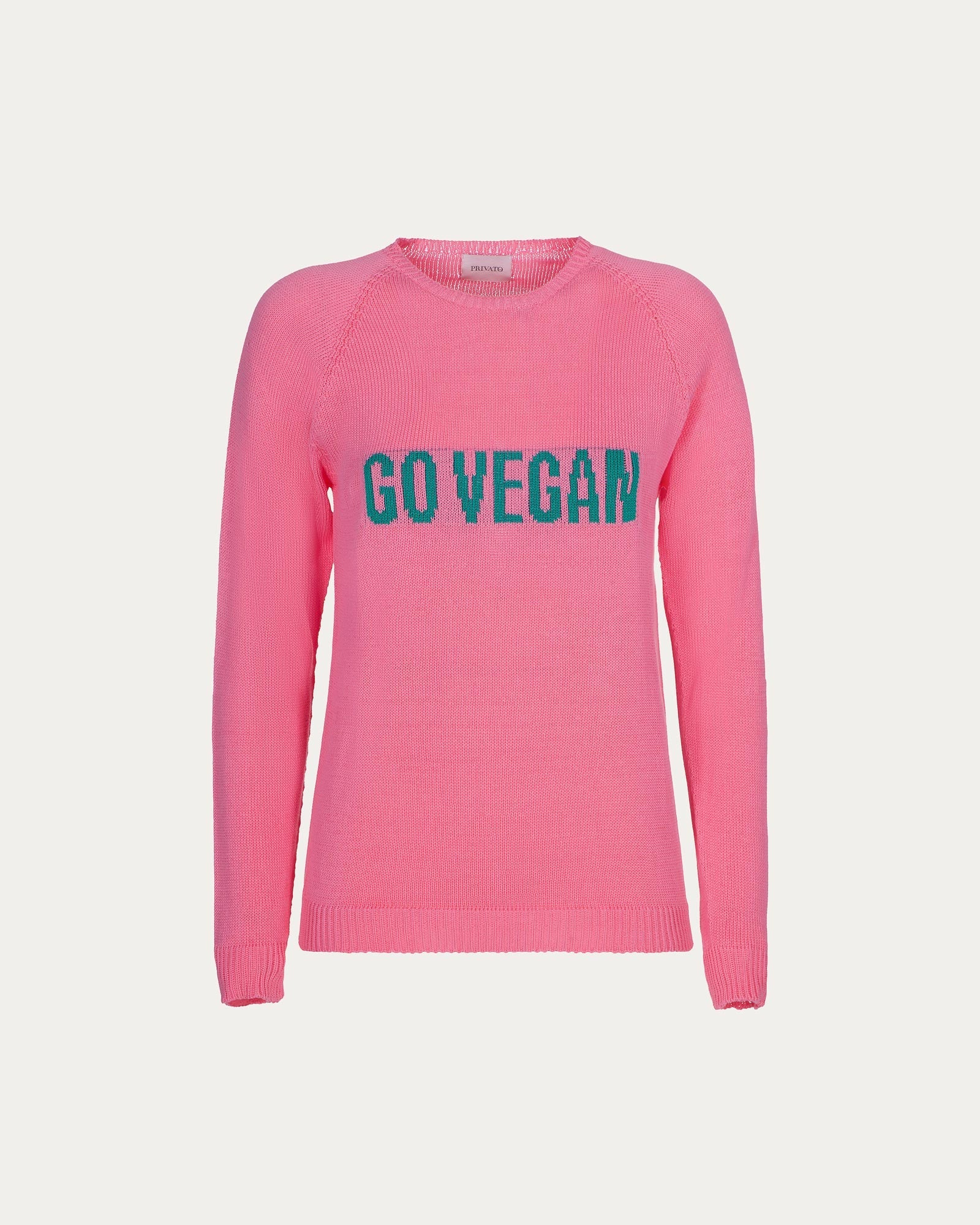 GO VEGAN Pink Sweater – Organic Cotton
