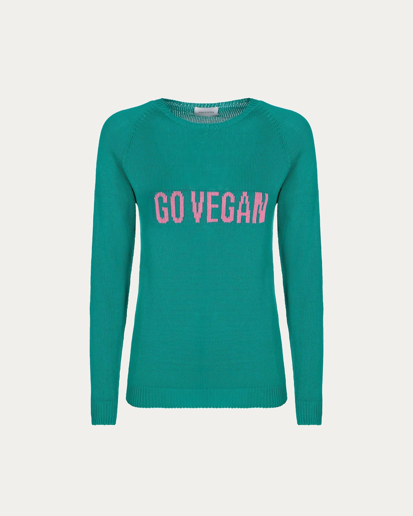GO VEGAN Green Sweater – Organic Cotton