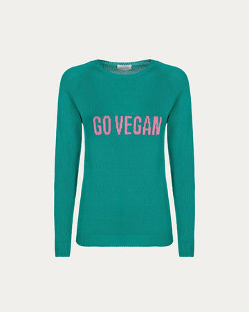 GO VEGAN Green Sweater – Organic Cotton