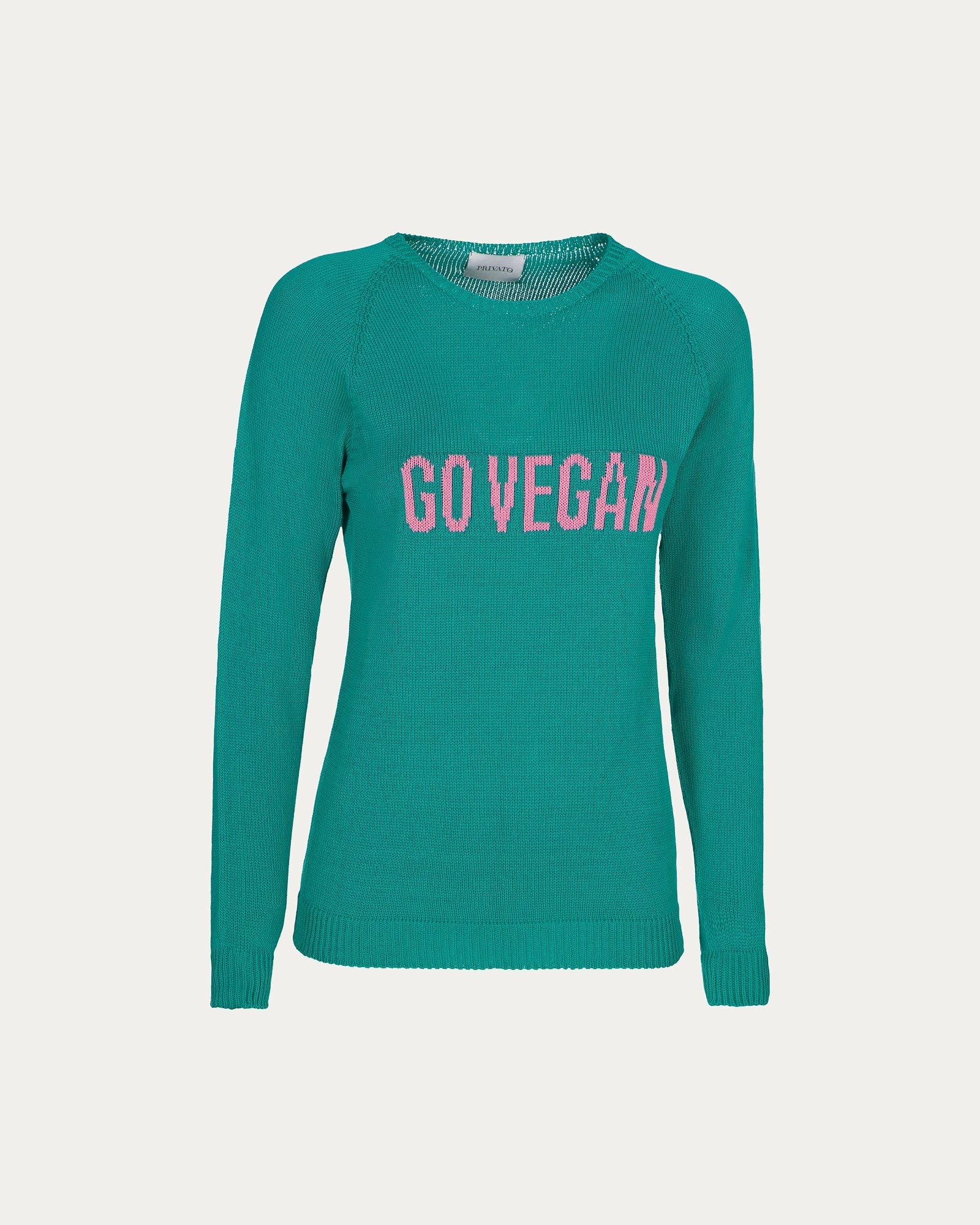 GO VEGAN Green Sweater – Organic Cotton