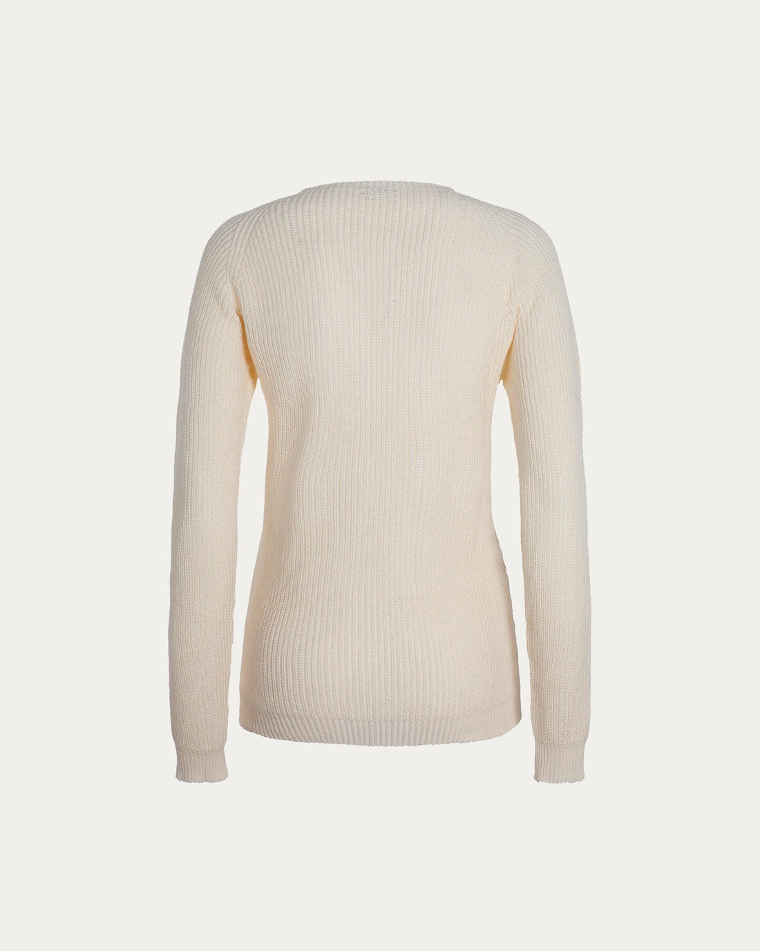 Cream Organic Cotton Crewneck Sweater